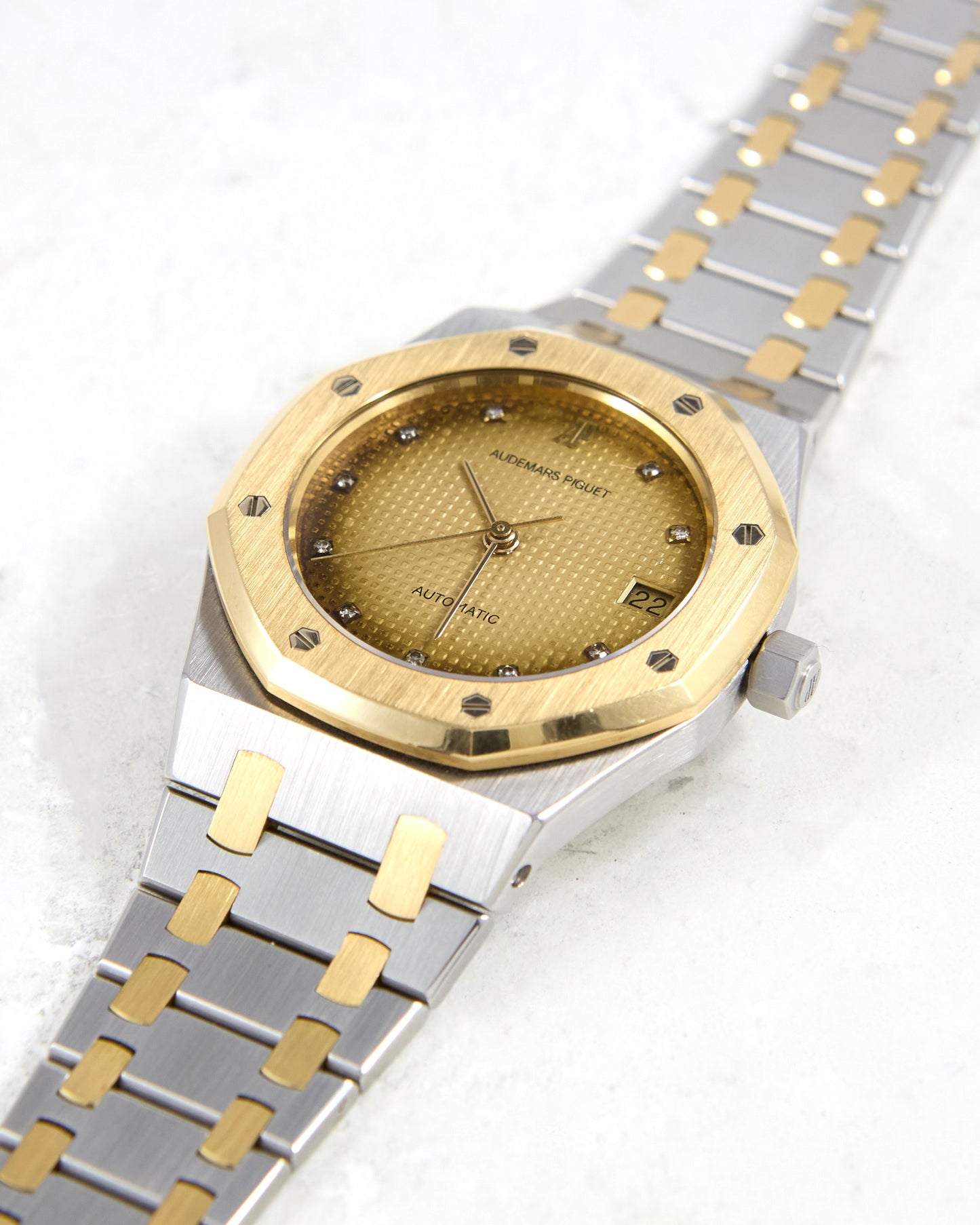 Audemars Piguet Royal Oak 14790SA "Smoked Tropical Dial" in Steel and Gold Case with Papers