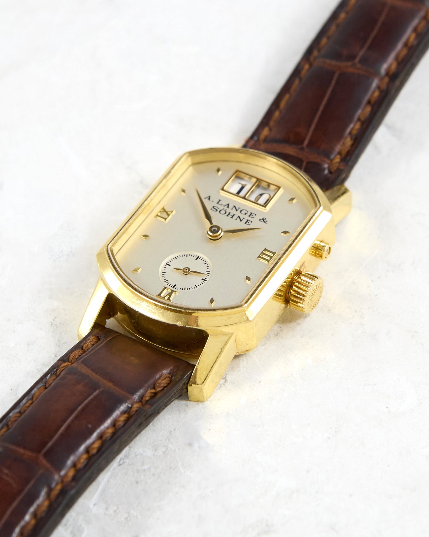 A Lange & Sohne Arkade 103.021 in Yellow Gold Case on Leather Strap and Buckle
