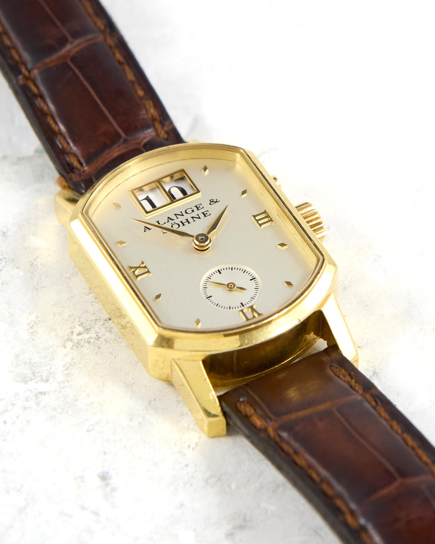 A Lange & Sohne Arkade 103.021 in Yellow Gold Case on Leather Strap and Buckle