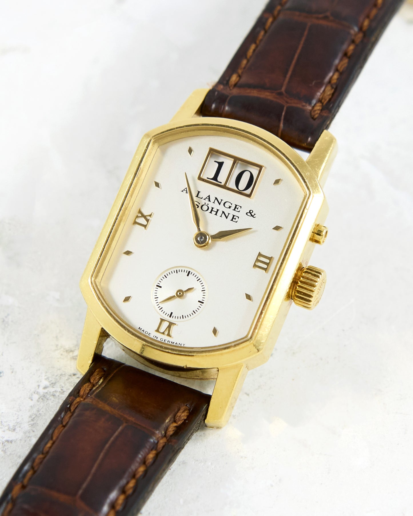 A Lange & Sohne Arkade 103.021 in Yellow Gold Case on Leather Strap and Buckle