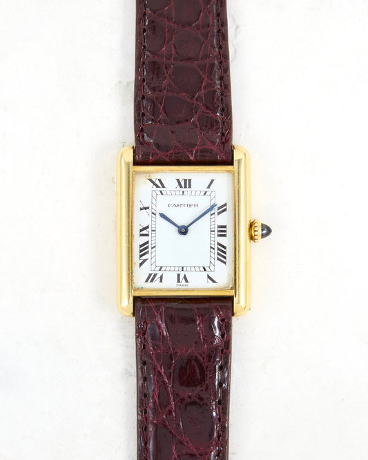 Cartier Tank Louis Paris Dial on Leather Strap and Buckle