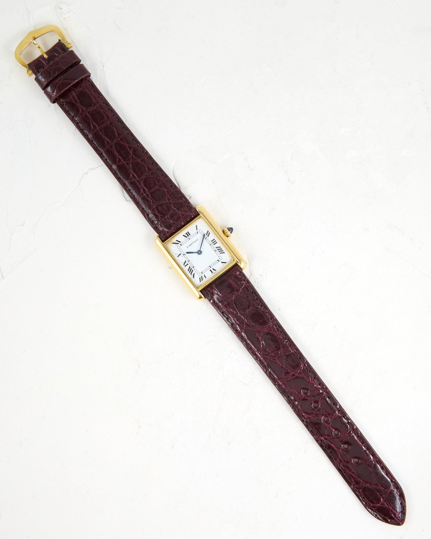 Cartier Tank Louis Paris Dial on Leather Strap and Buckle