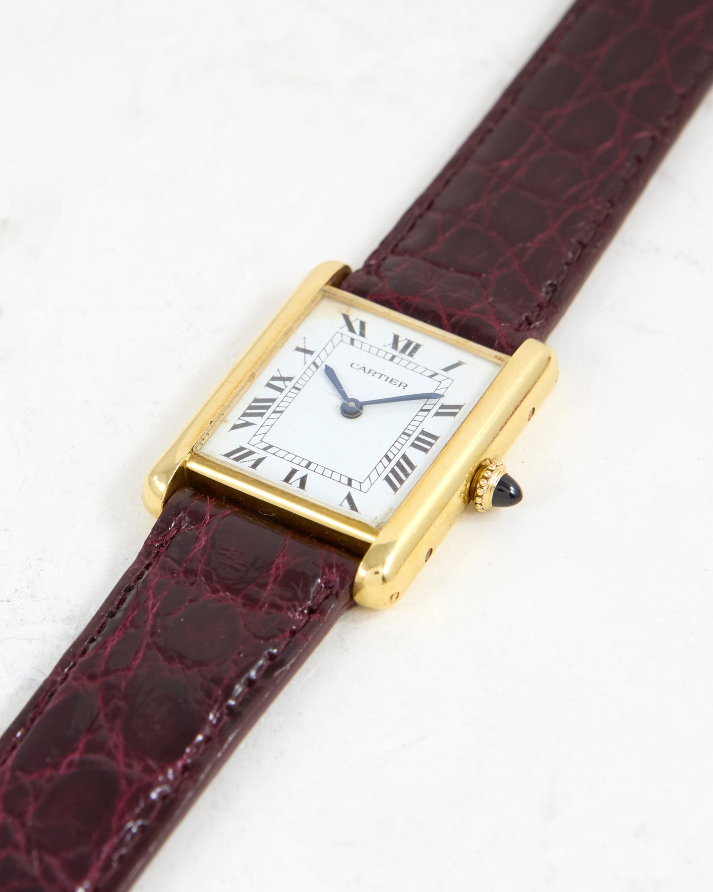 Cartier Tank Louis Paris Dial on Leather Strap and Buckle