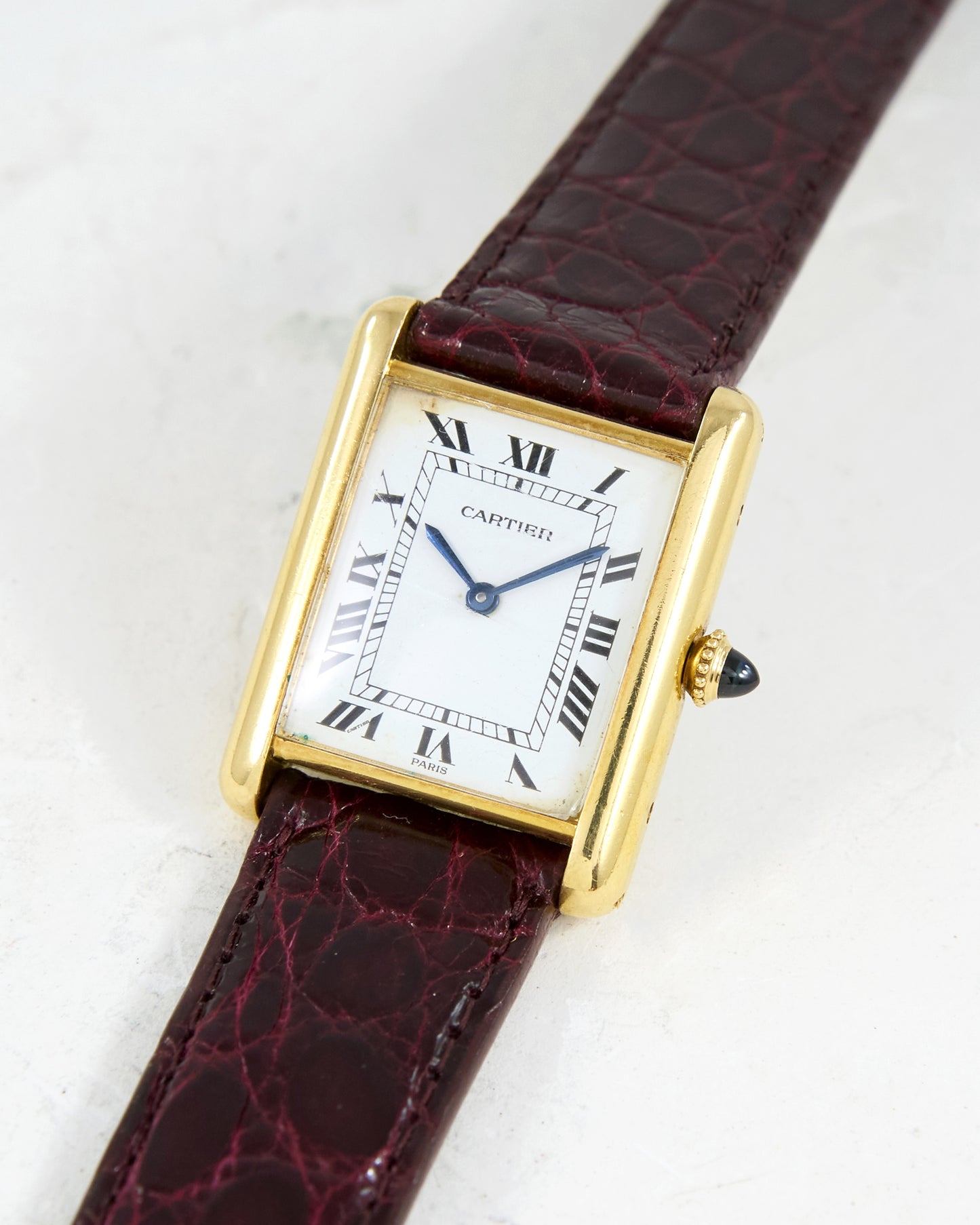 Cartier Tank Louis Paris Dial on Leather Strap and Buckle