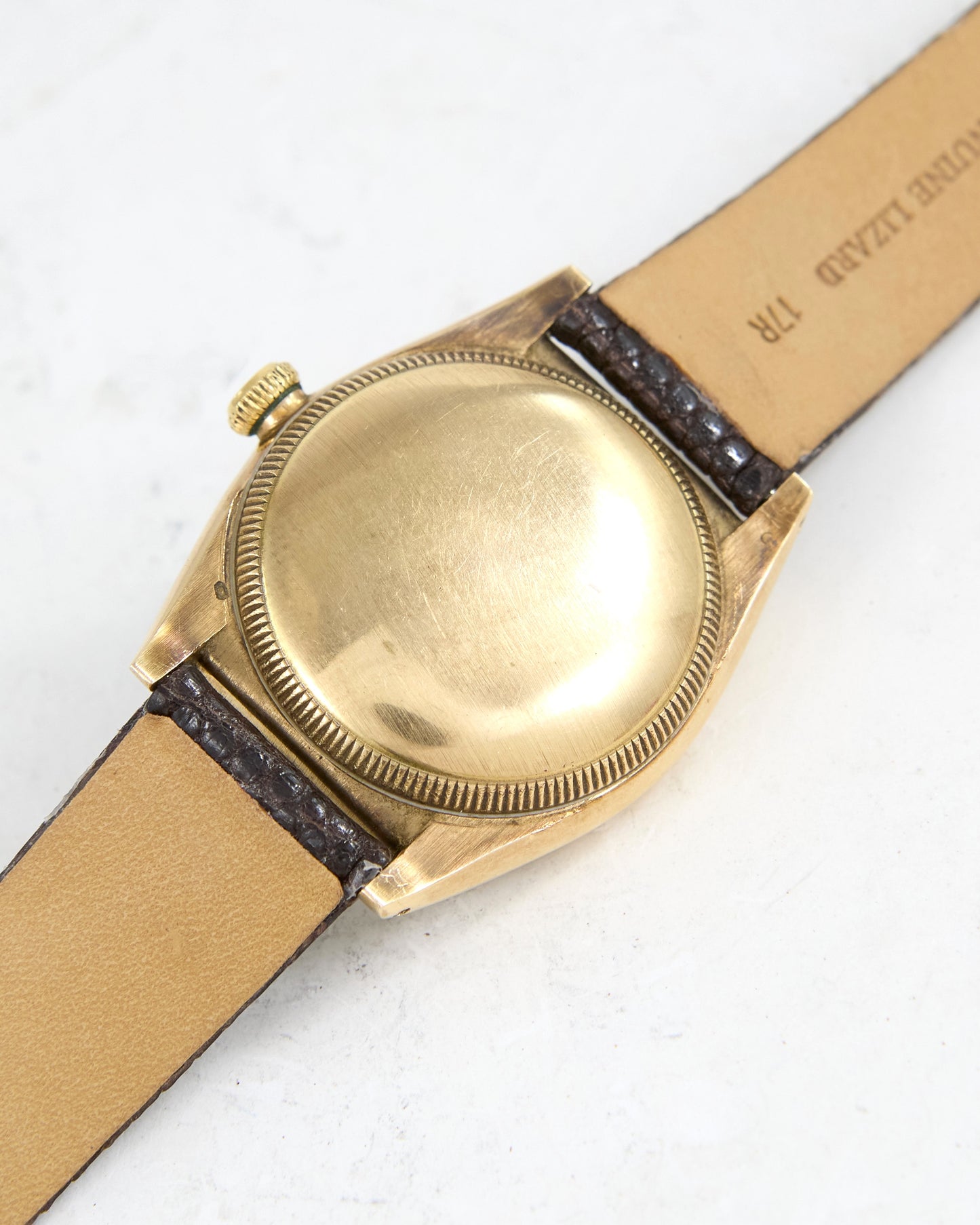 Rolex Bubbleback Cream Radium Dial in 14K Yellow Gold Case