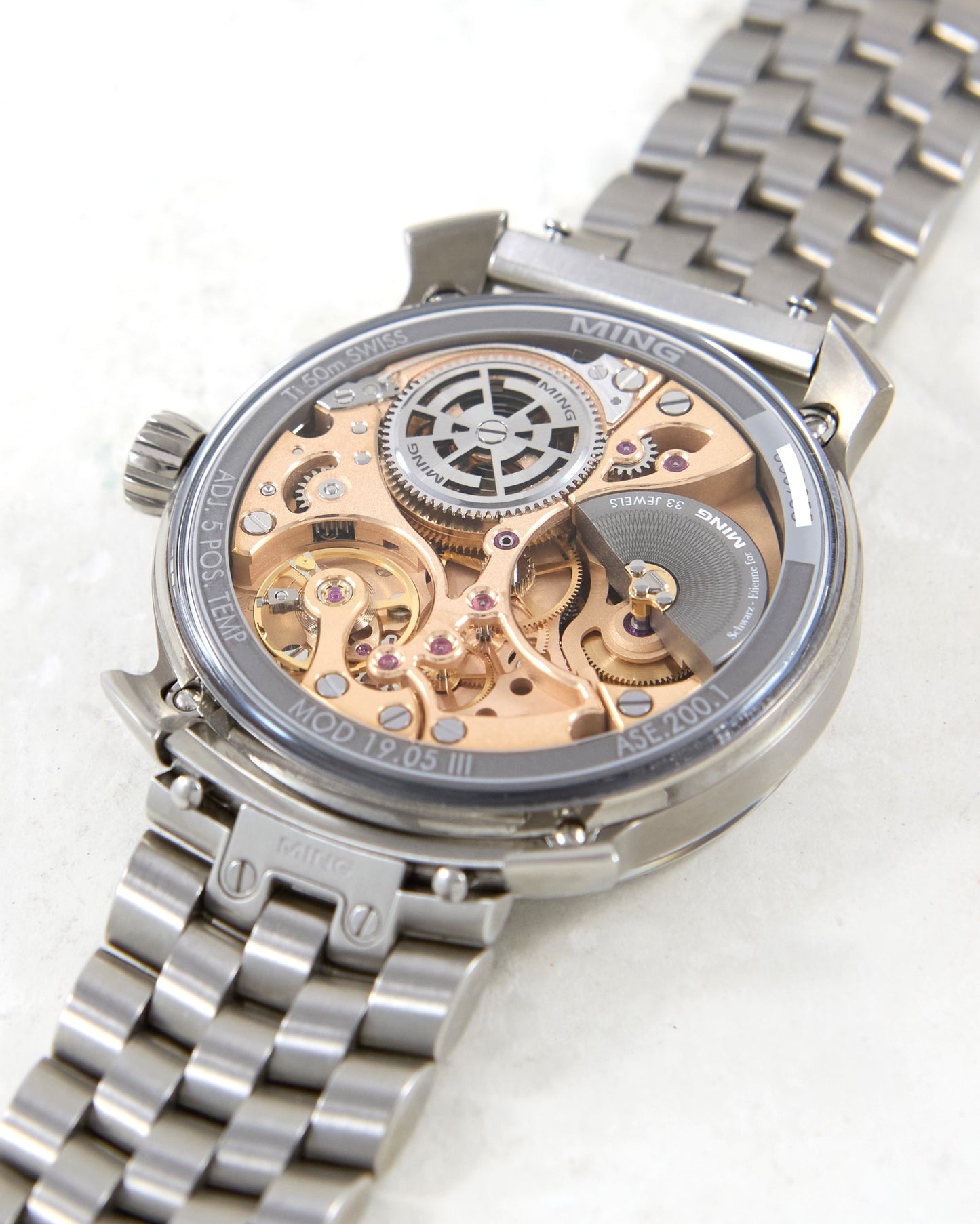Ming 19.05 Black Dial in Grade 5 Titanium Case and Bracelet with Box & Papers - 1 of 15 Examples Made