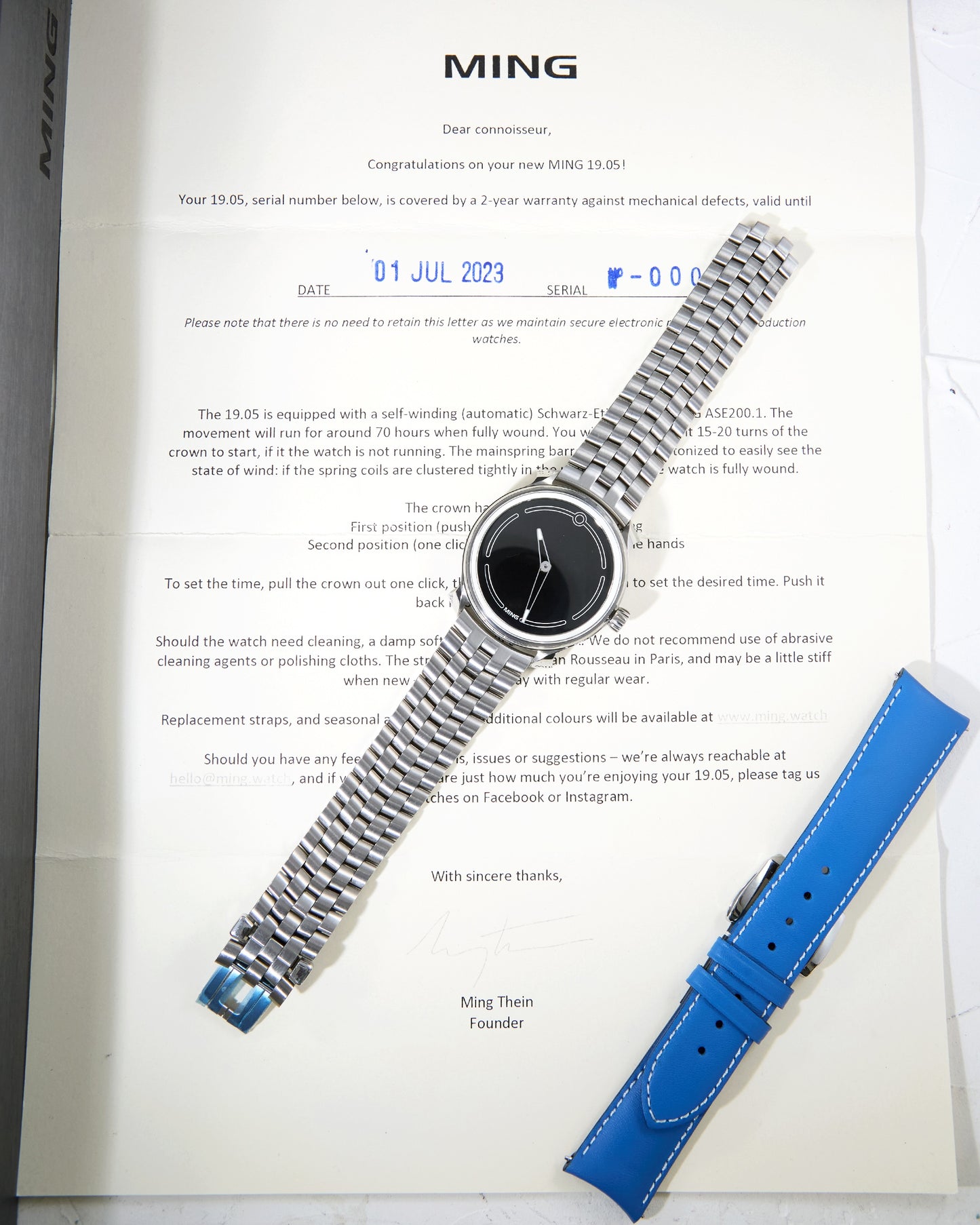 Ming 19.05 Black Dial in Grade 5 Titanium Case and Bracelet with Box & Papers - 1 of 15 Examples Made
