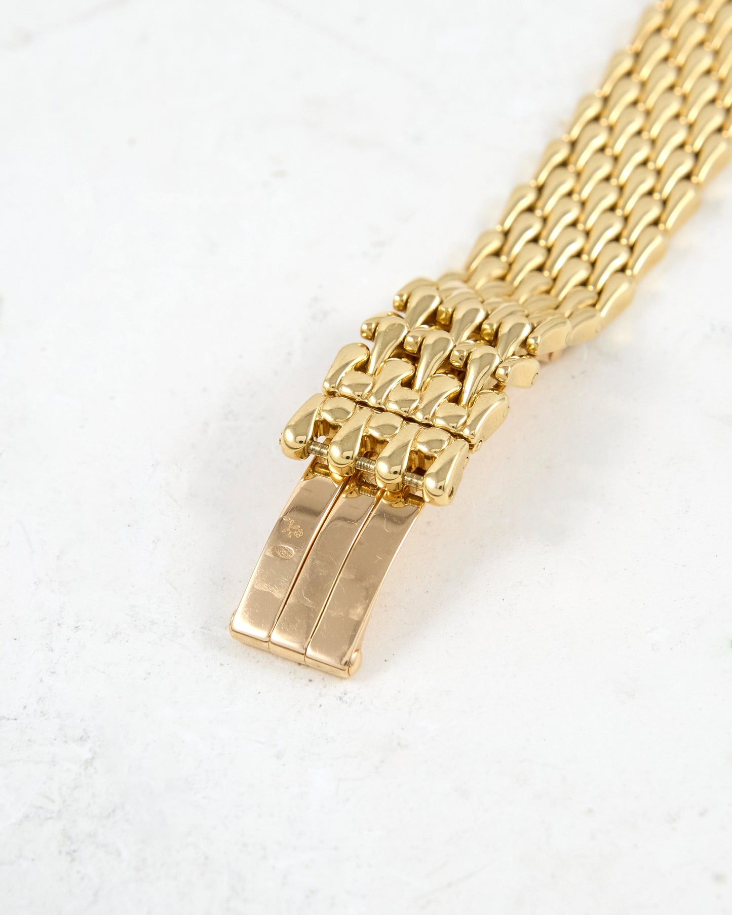 Mini Cartier Tank Louis in Yellow Gold with Gold Teardrop Bracelet