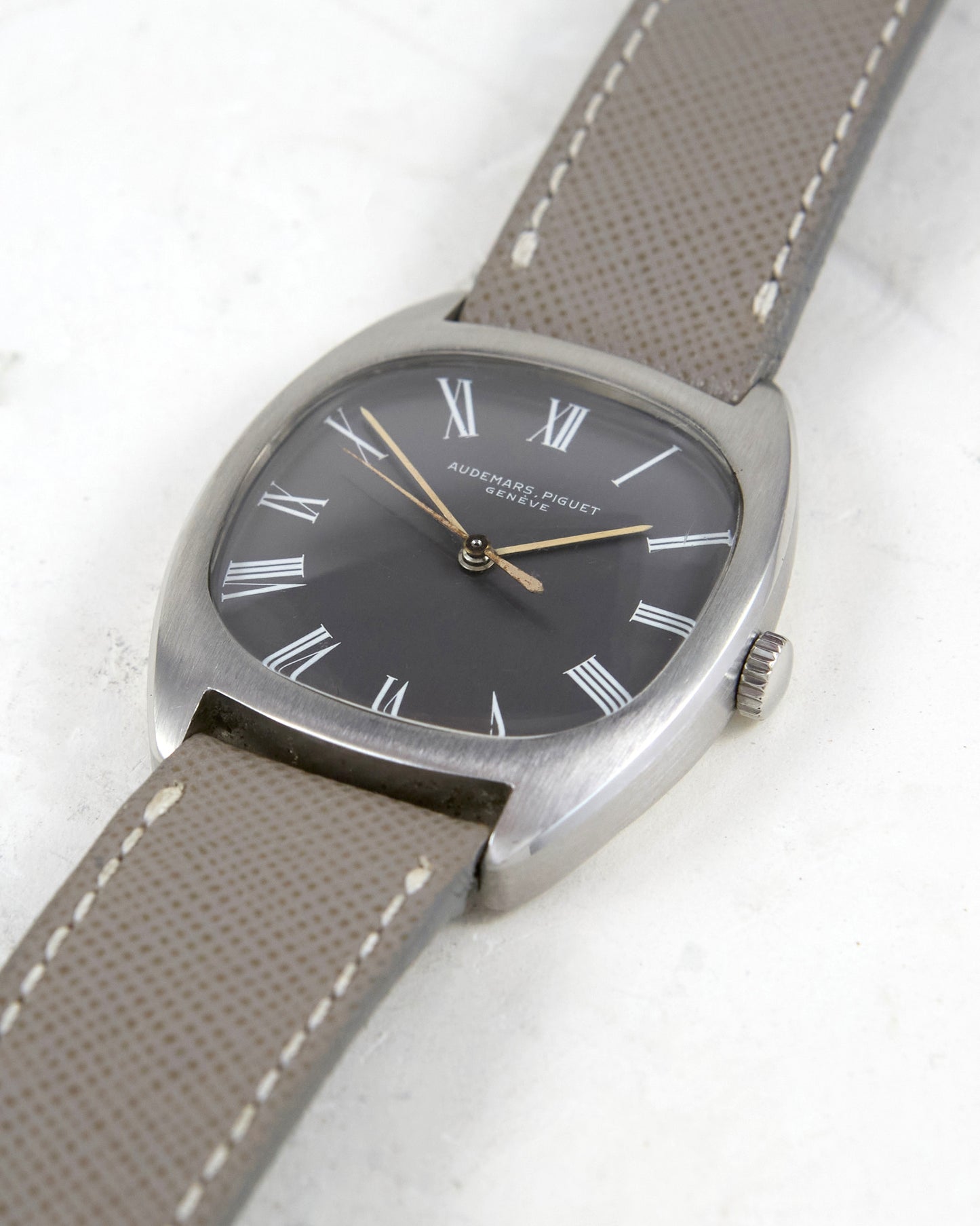 Audemars Piguet Tonneau 5369 Manual in Steel Case on Leather Strap and Buckle