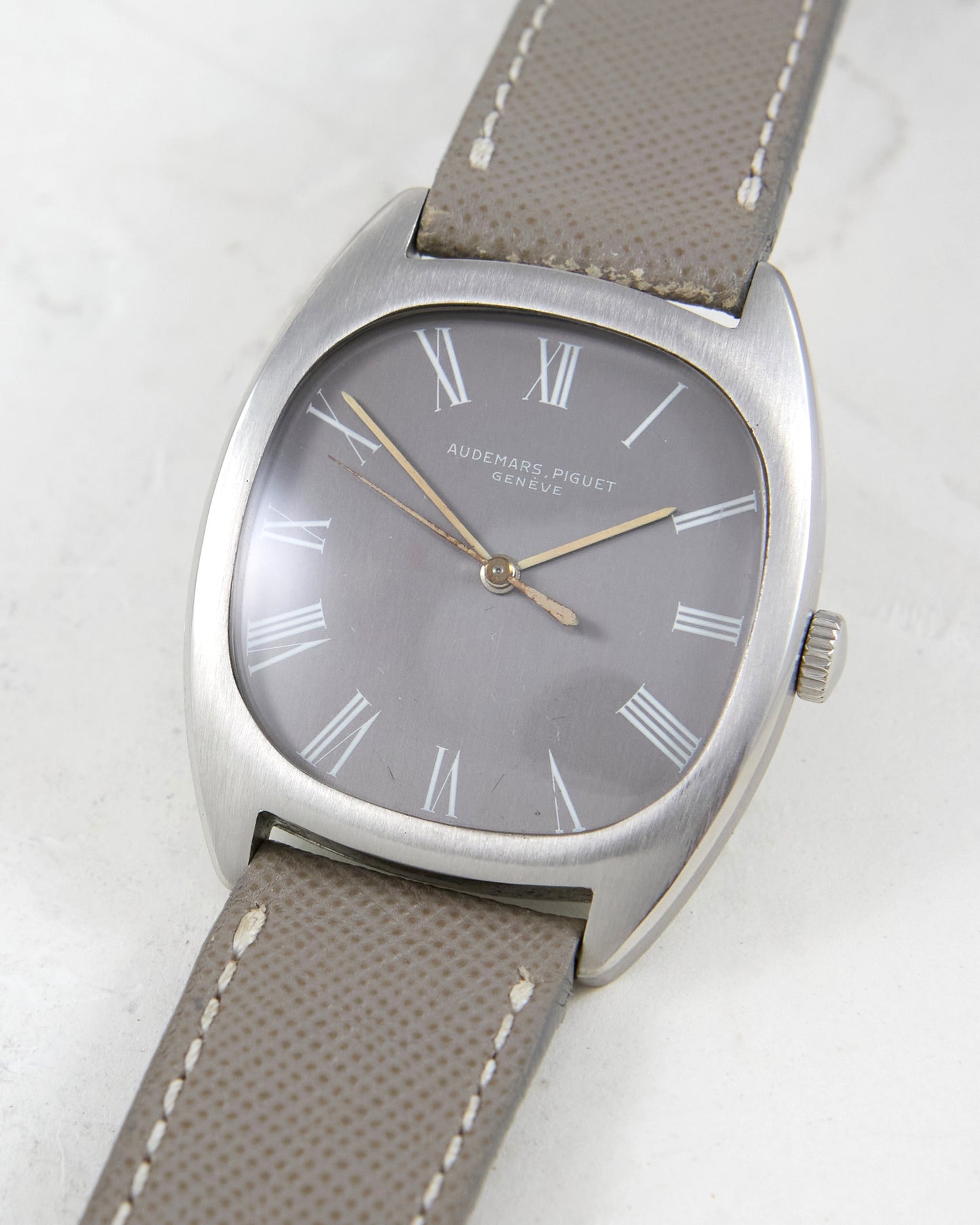 Audemars Piguet Tonneau 5369 Manual in Steel Case on Leather Strap and Buckle