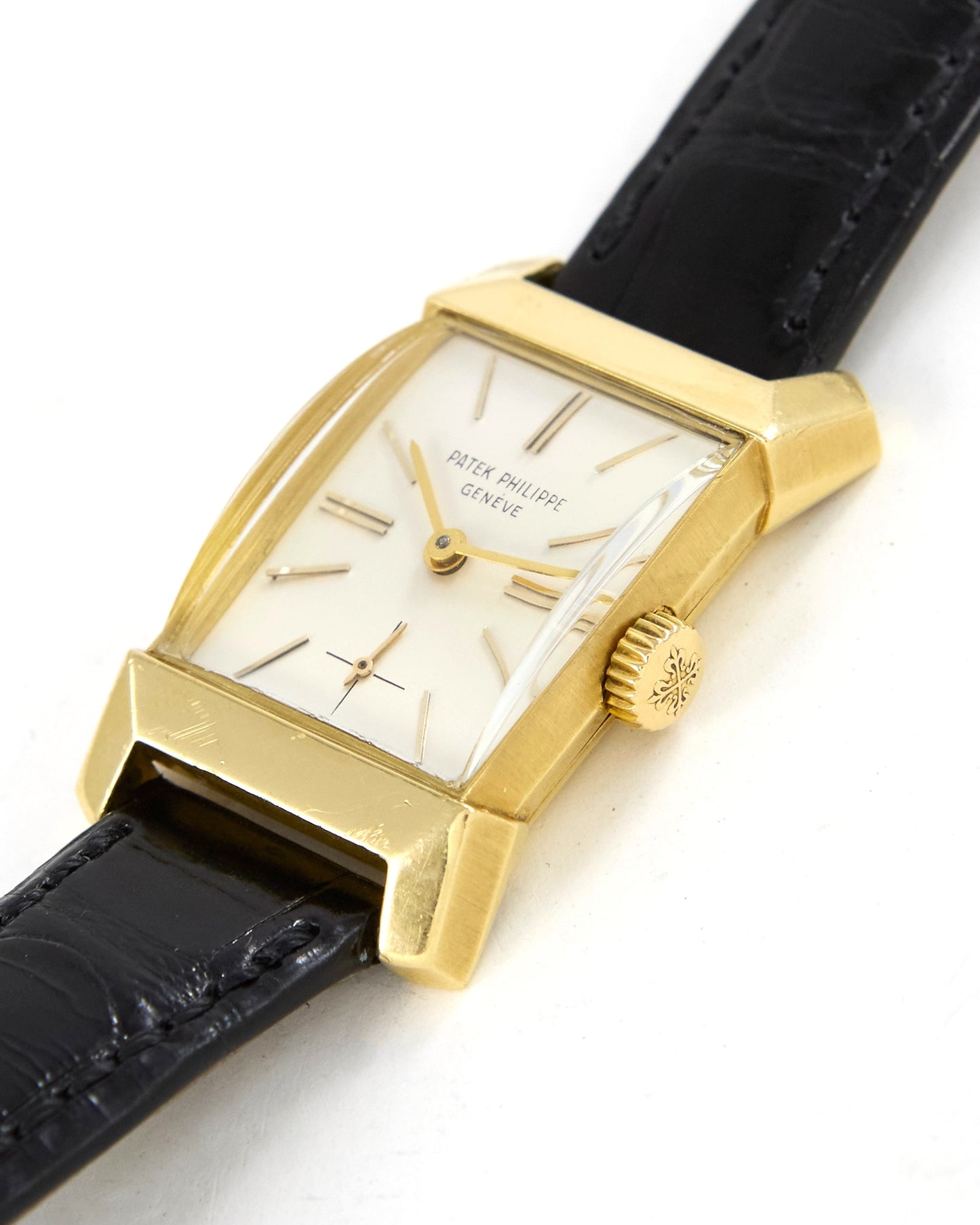 Patek Philippe Rectangular 2553 in Gold with Signed Strap and Buckle
