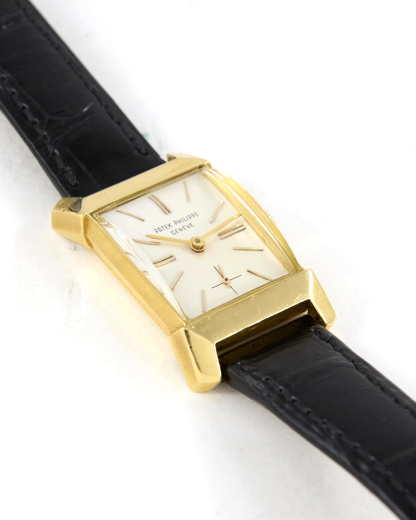 Patek Philippe Rectangular 2553 in Gold with Signed Strap and Buckle