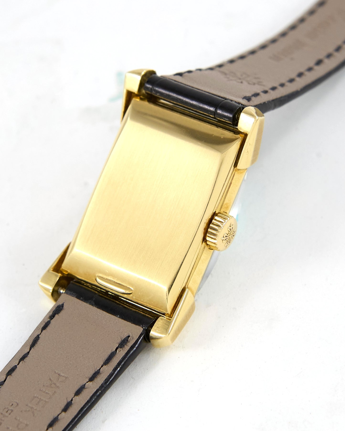 Patek Philippe Rectangular 2553 in Gold with Signed Strap and Buckle