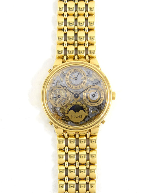 Piaget Openworked Perpetual Calendar Automatic in Yellow Gold Case and Bracelet