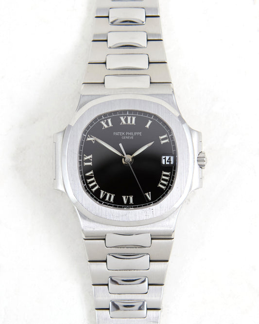Patek Philippe Nautilus 3800 Black Roman Dial with Box & Papers