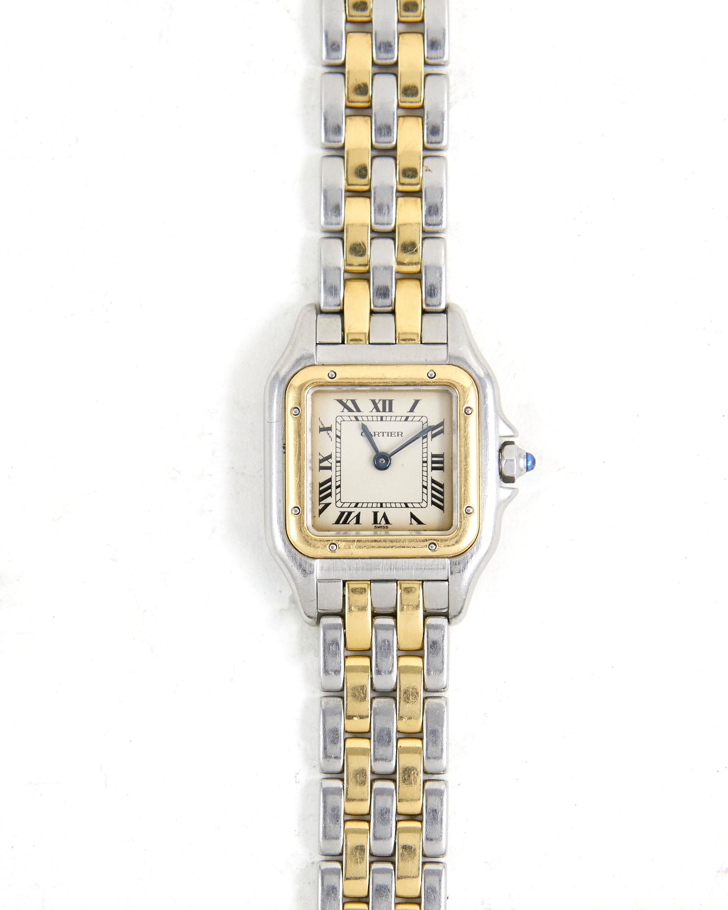 Cartier Panthere Two Row in Steel and Gold Case and Bracelet