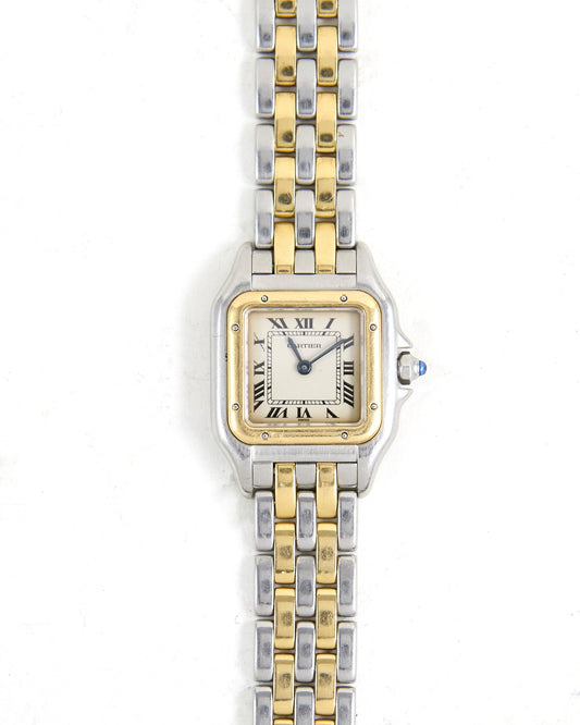 Cartier Panthere Two Row in Steel and Gold Case and Bracelet