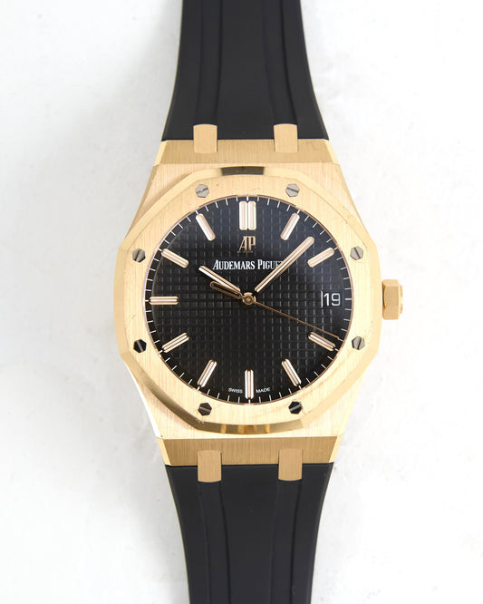 Audemars Piguet Royal Oak 15500OR in Rose Gold Case and Rubber Strap with Box & Papers