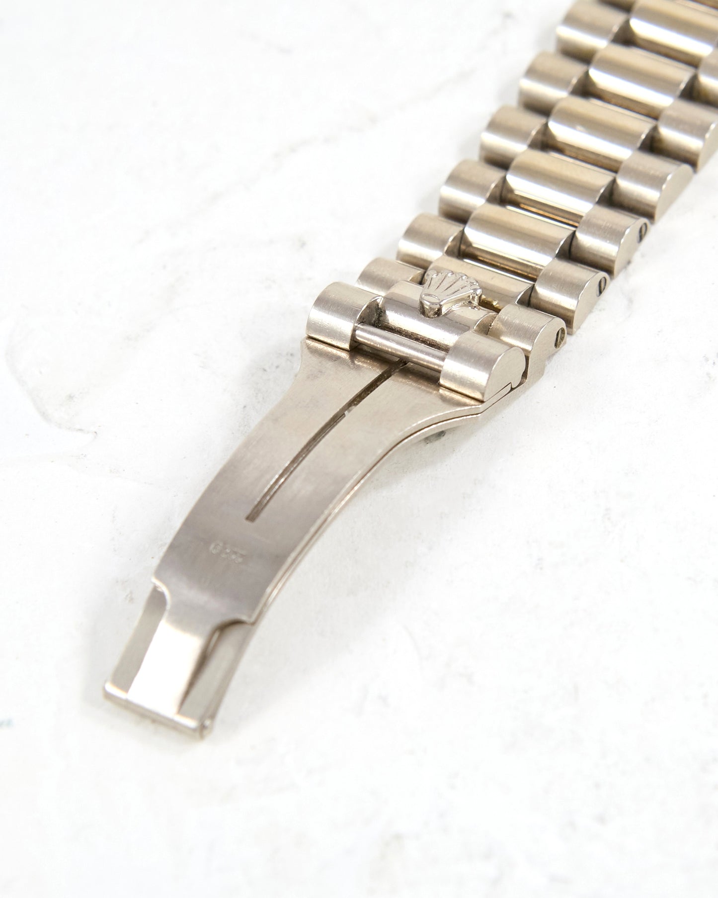 Rolex Day-Date 18239 Silver Diamond Dial in White Gold Case on President Bracelet