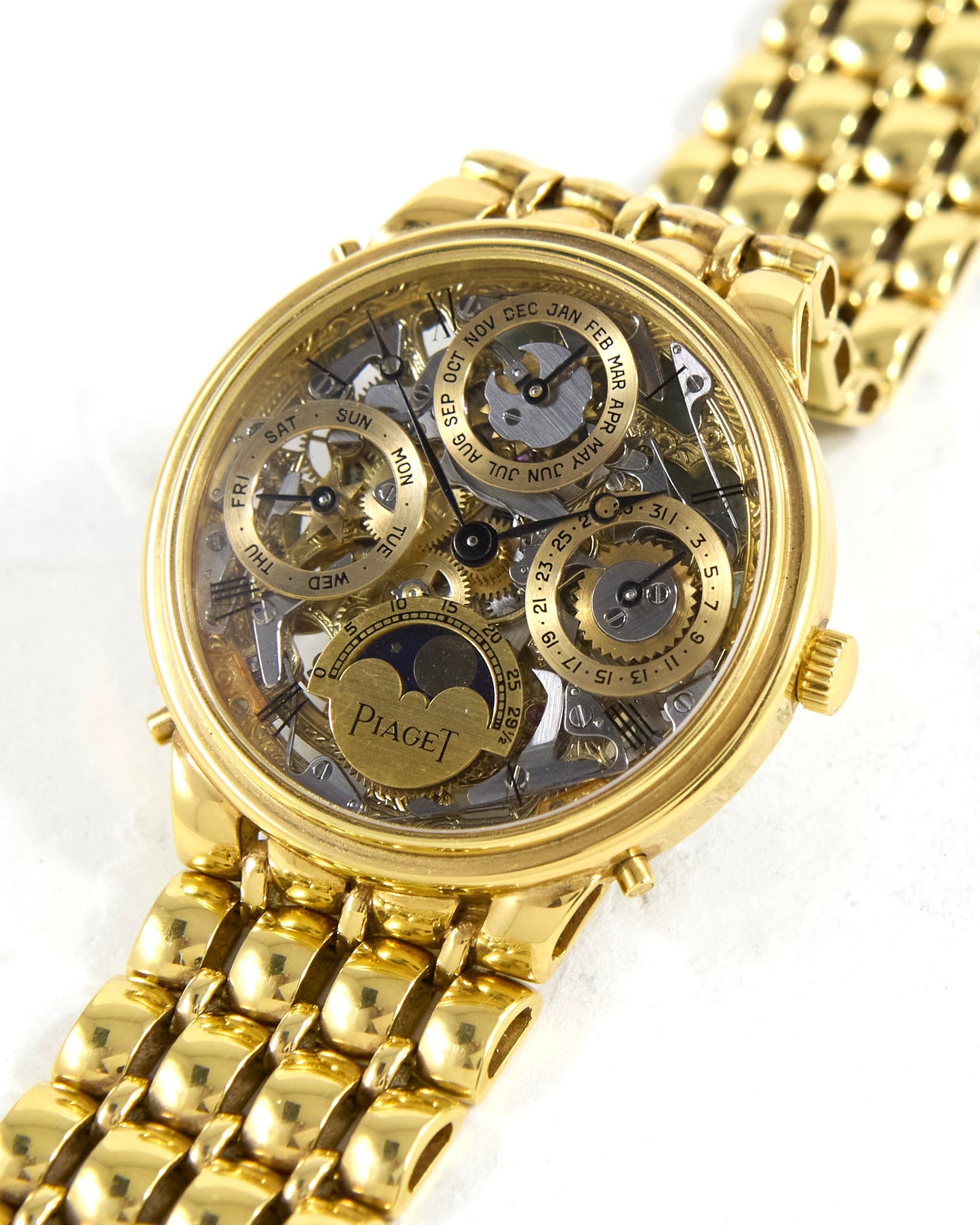 Piaget Openworked Perpetual Calendar Automatic in Yellow Gold Case and Bracelet