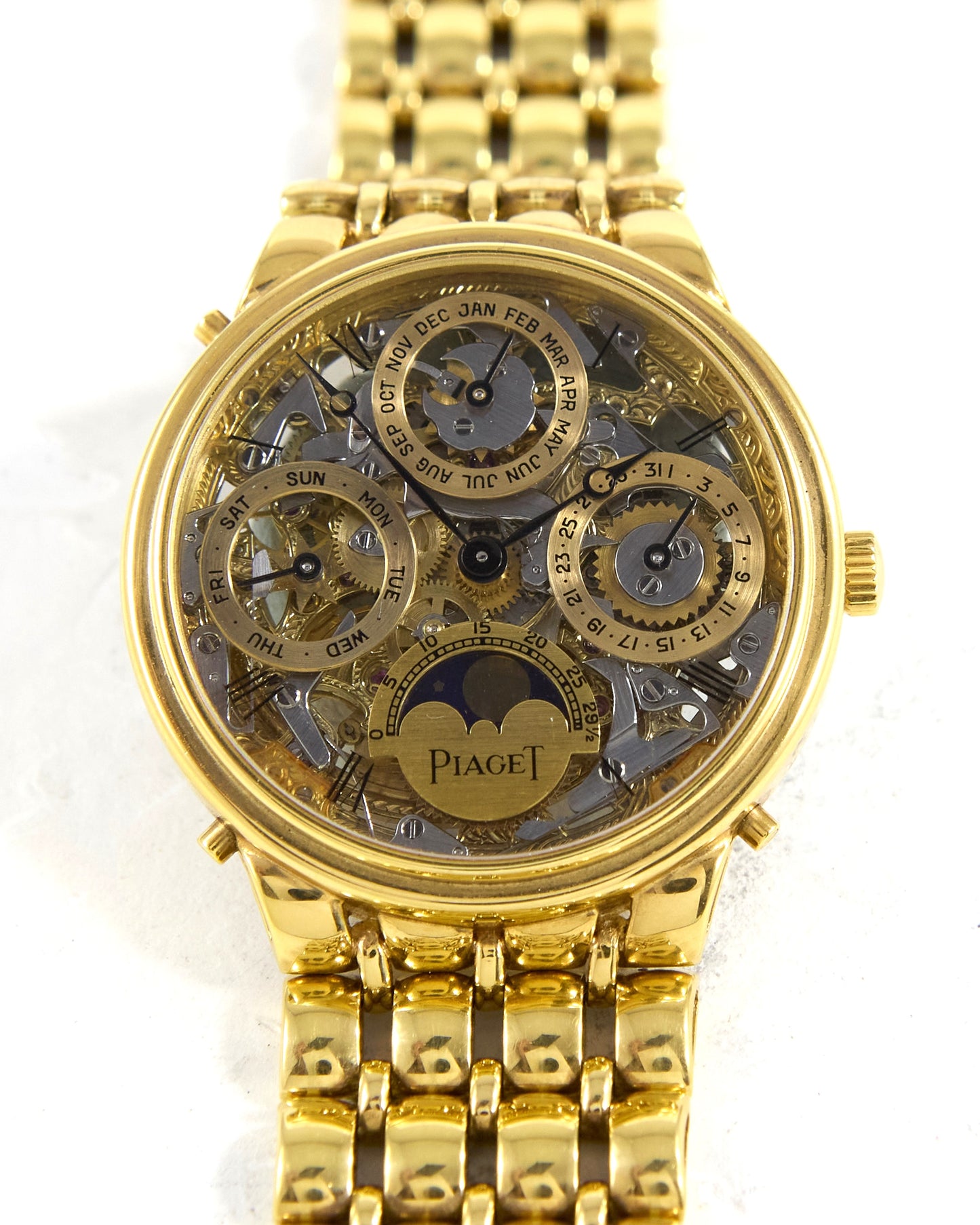 Piaget Openworked Perpetual Calendar Automatic in Yellow Gold Case and Bracelet