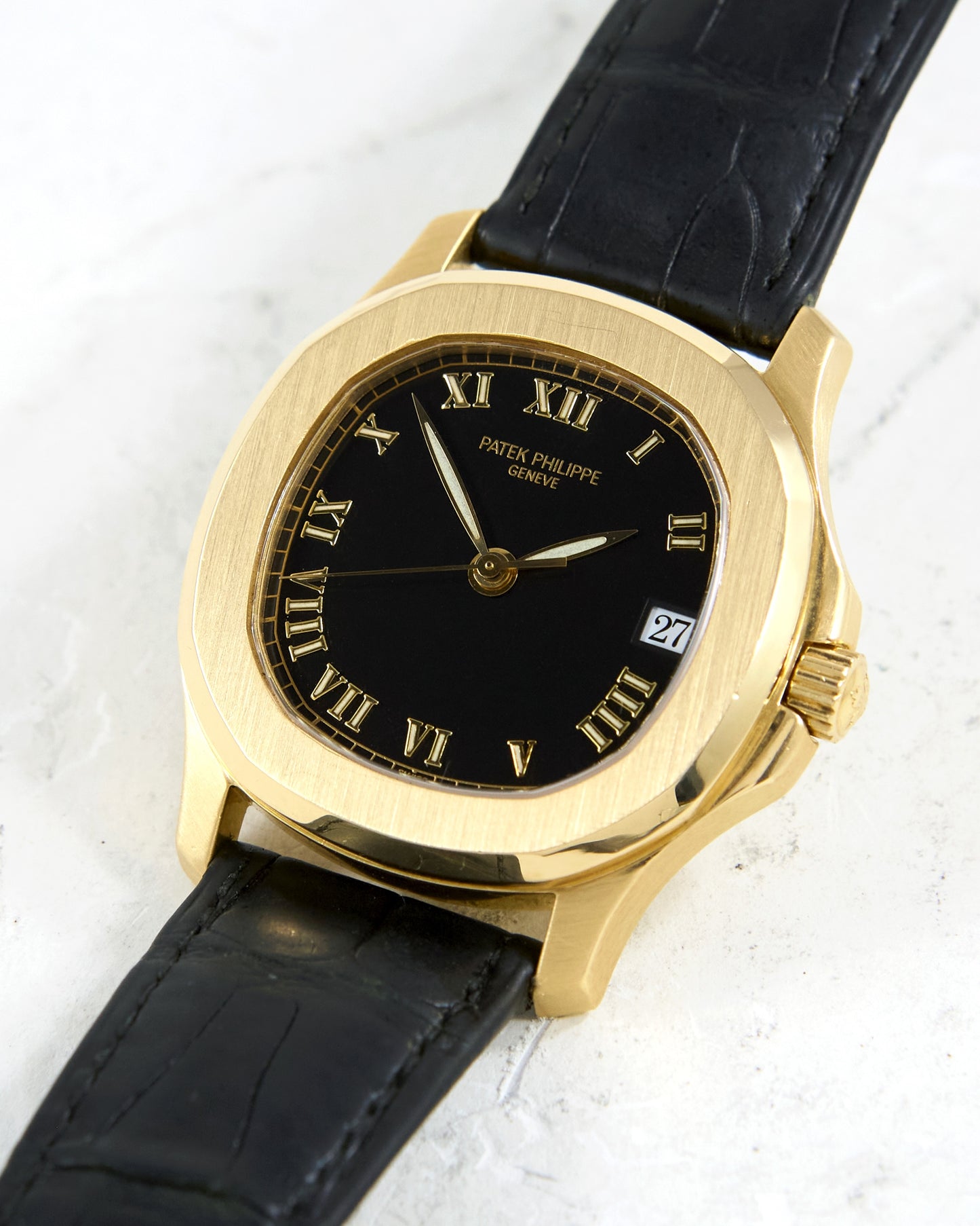 Patek Philippe Aquanaut 5060SJ in Yellow Gold on Leather Strap and Deployant Buckle