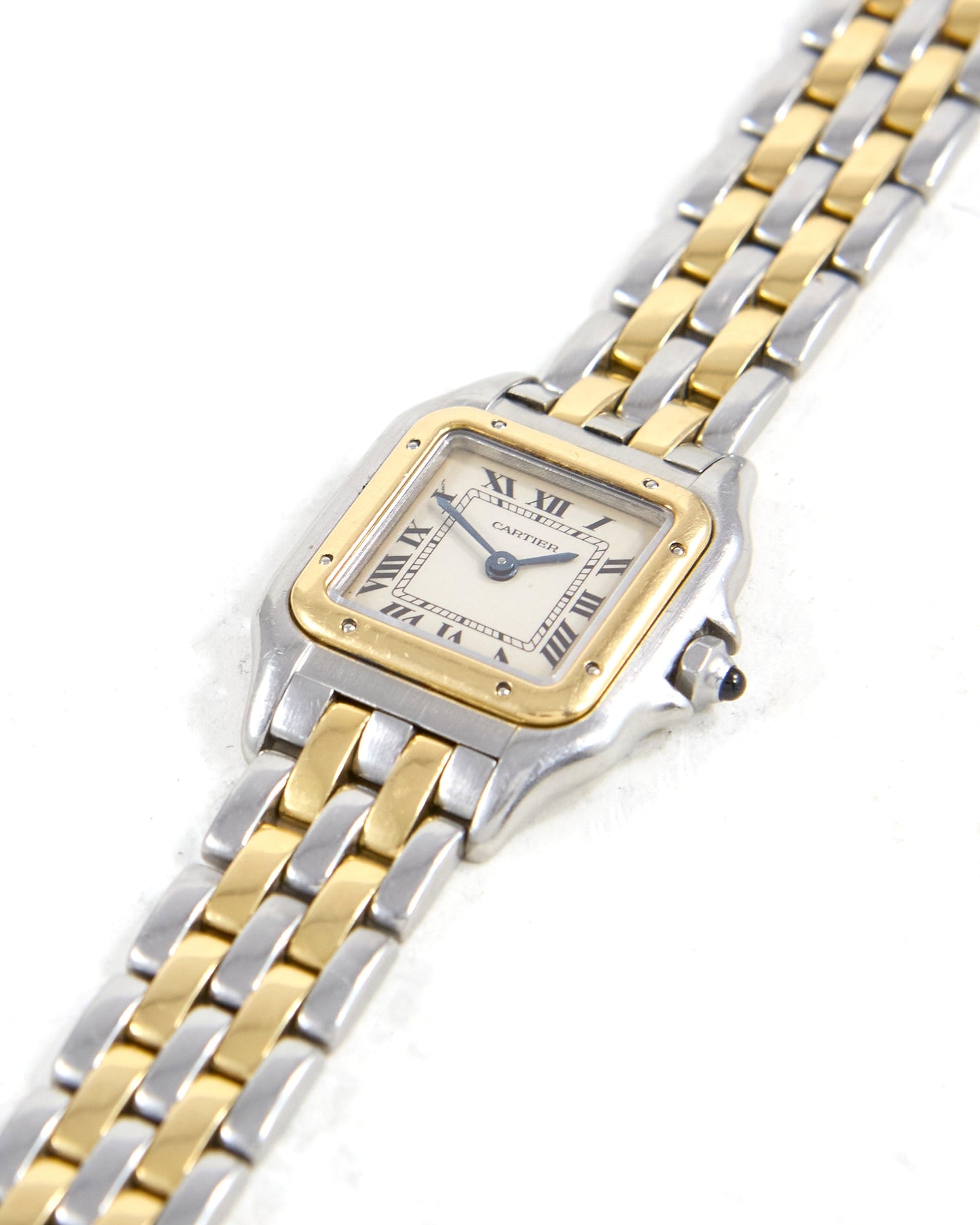Cartier Panthere Two Row in Steel and Gold Case and Bracelet