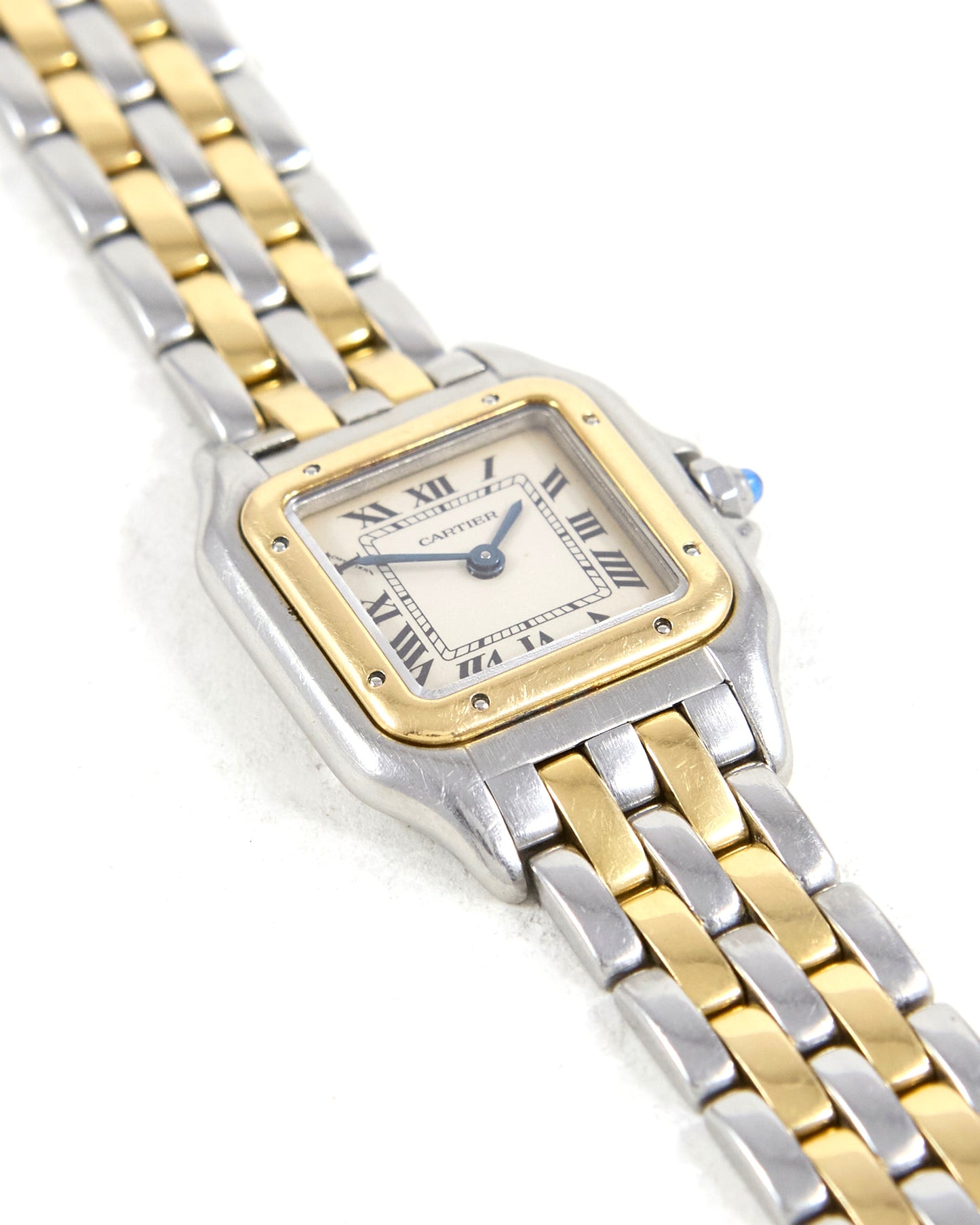 Cartier Panthere Two Row in Steel and Gold Case and Bracelet