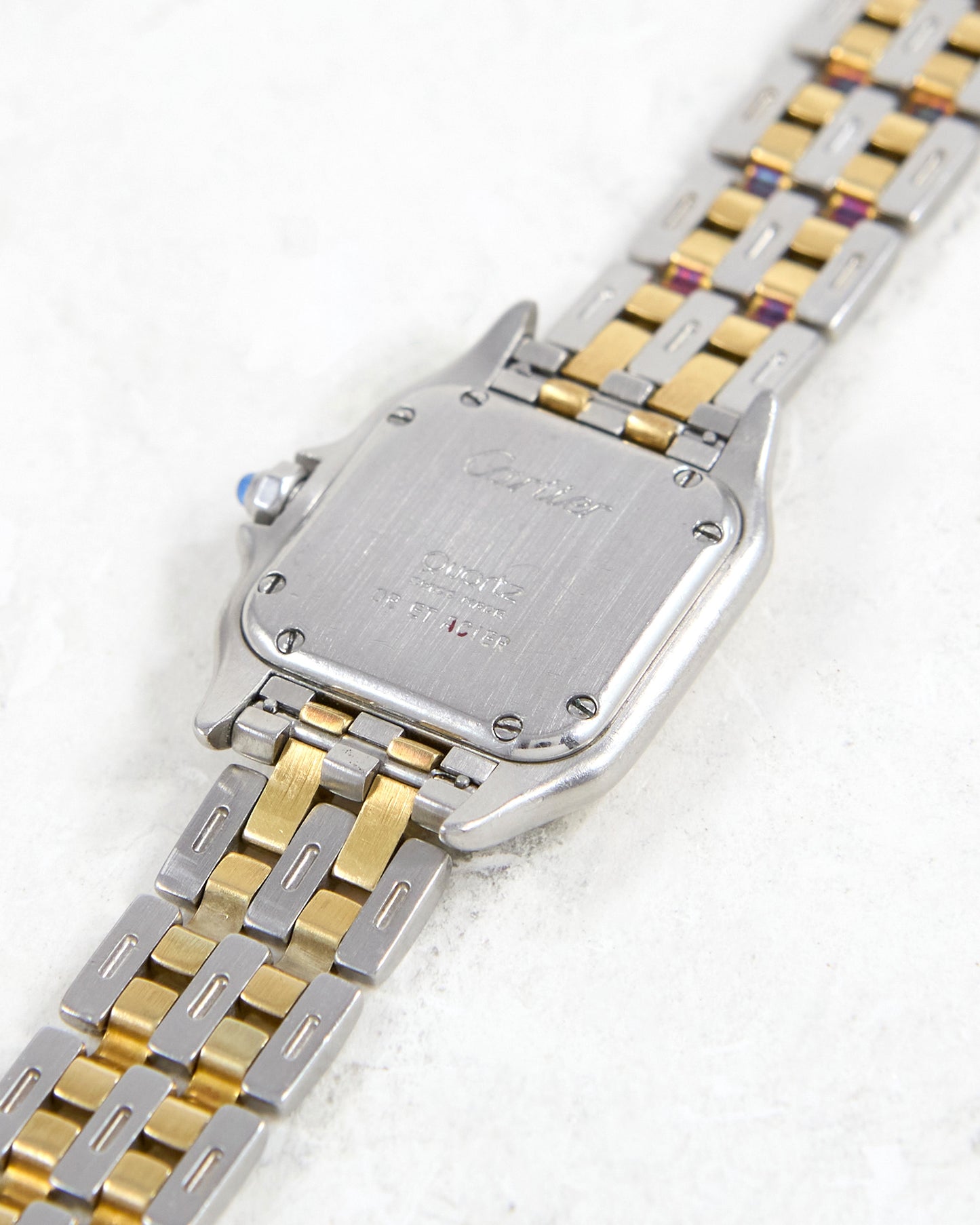 Cartier Panthere Two Row in Steel and Gold Case and Bracelet