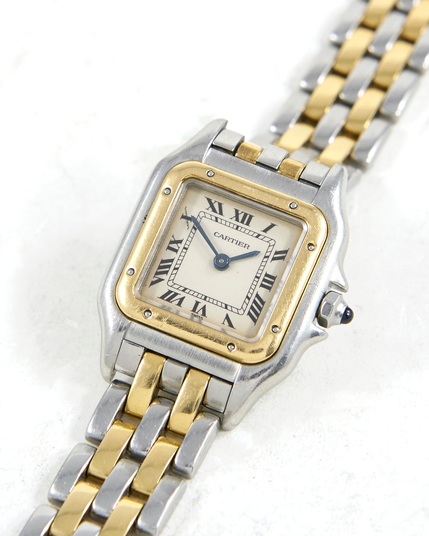 Cartier Panthere Two Row in Steel and Gold Case and Bracelet