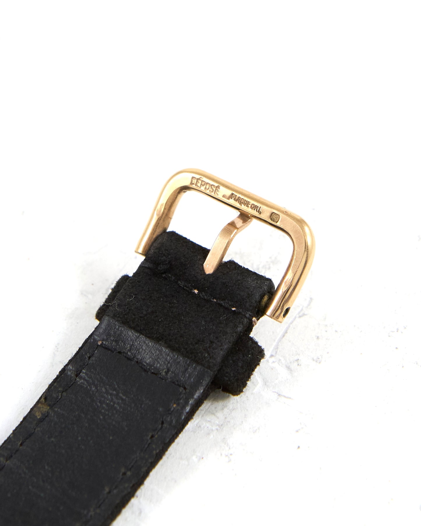 Movado Time Only in Pink Gold with Ahrens Signed Dial on Strap and Buckle