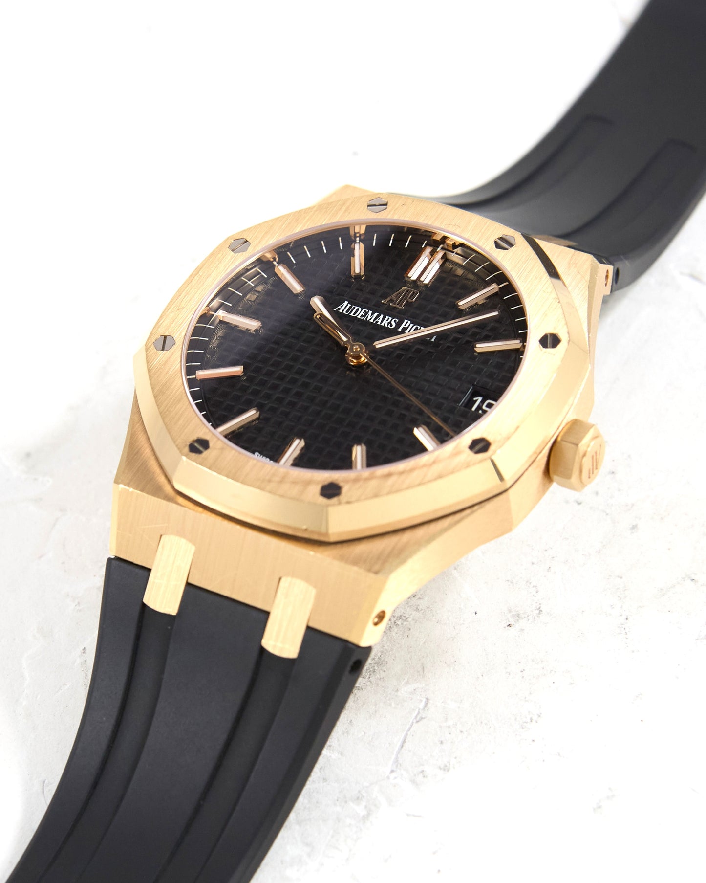 Audemars Piguet Royal Oak 15500OR in Rose Gold Case and Rubber Strap with Box & Papers