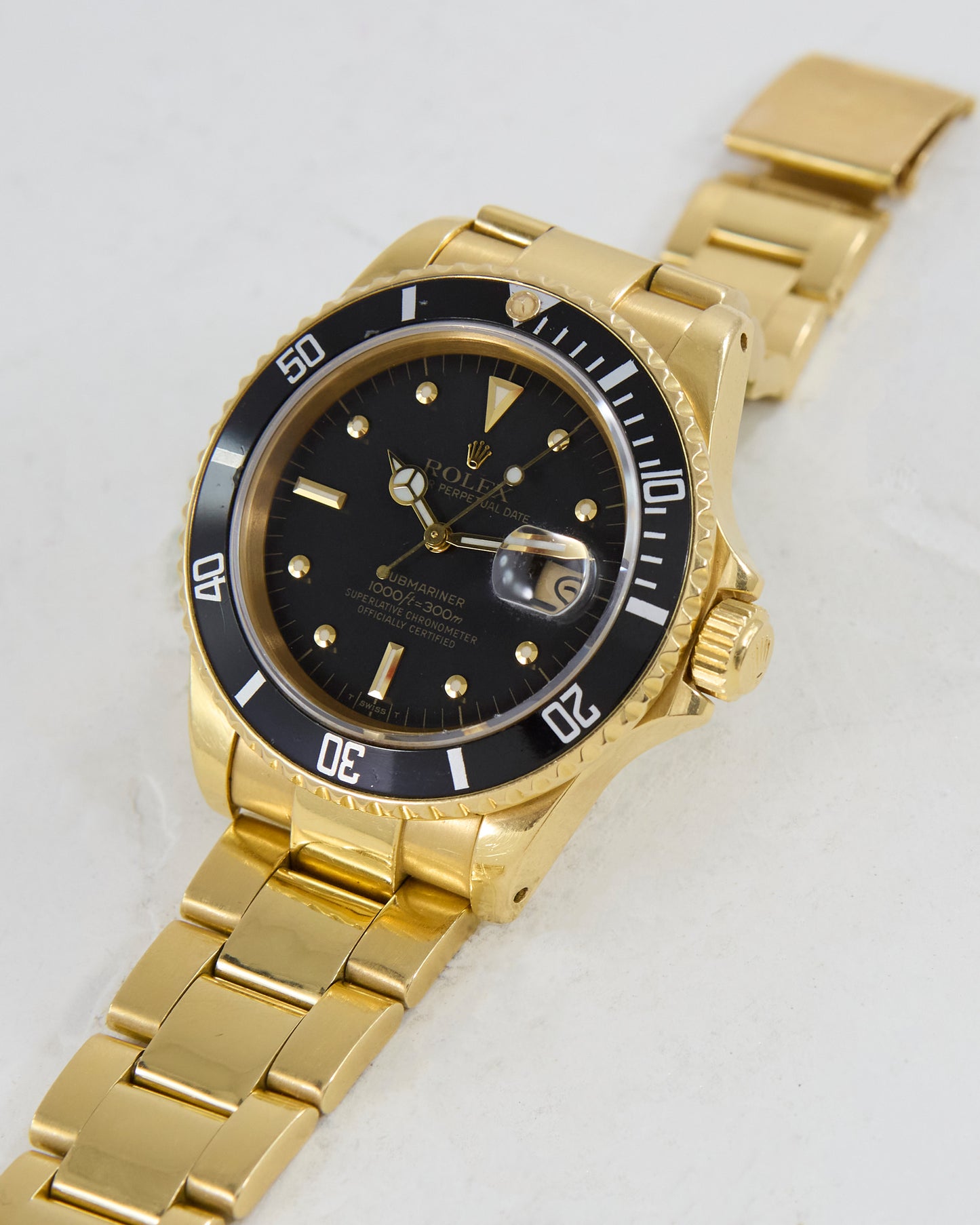 Rolex Submariner Black Nipple Dial in Yellow Gold Case and Bracelet