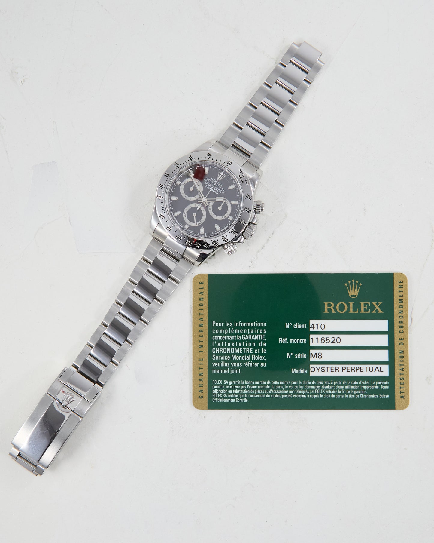 ROLEX DAYTONA BLACK DIAL IN STEEL ON OYSTER BRACELET WITH PAPERS
