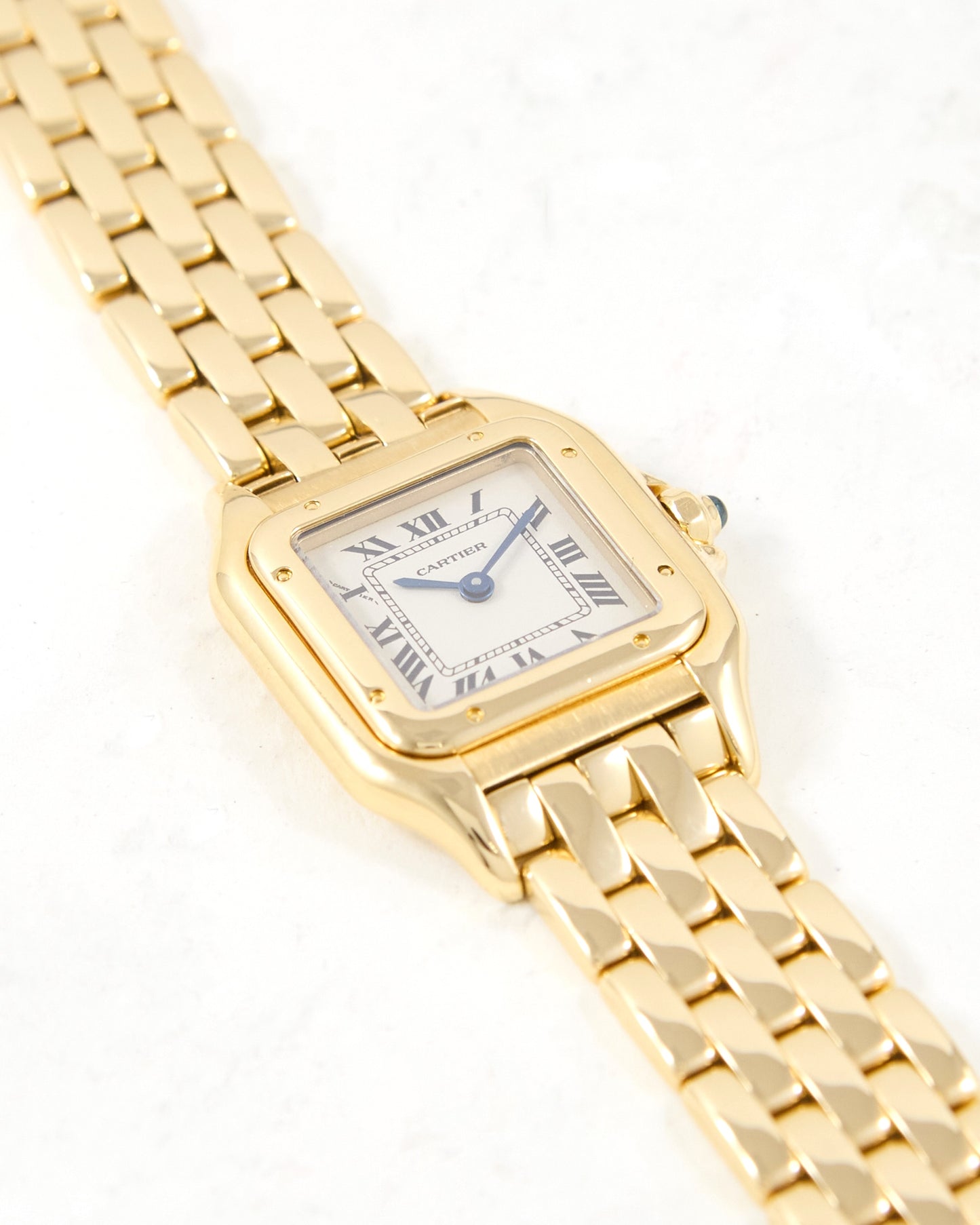 Cartier Panthere Small Size 1070 in White Roman Dial in Yellow Gold Case and Bracelet