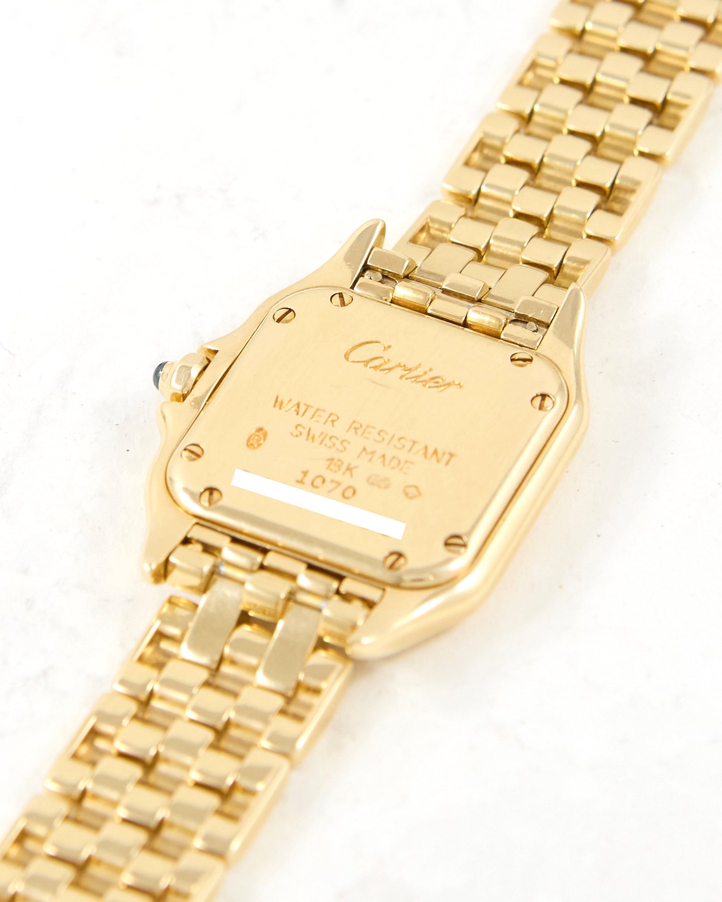 Cartier Panthere Small Size 1070 in White Roman Dial in Yellow Gold Case and Bracelet