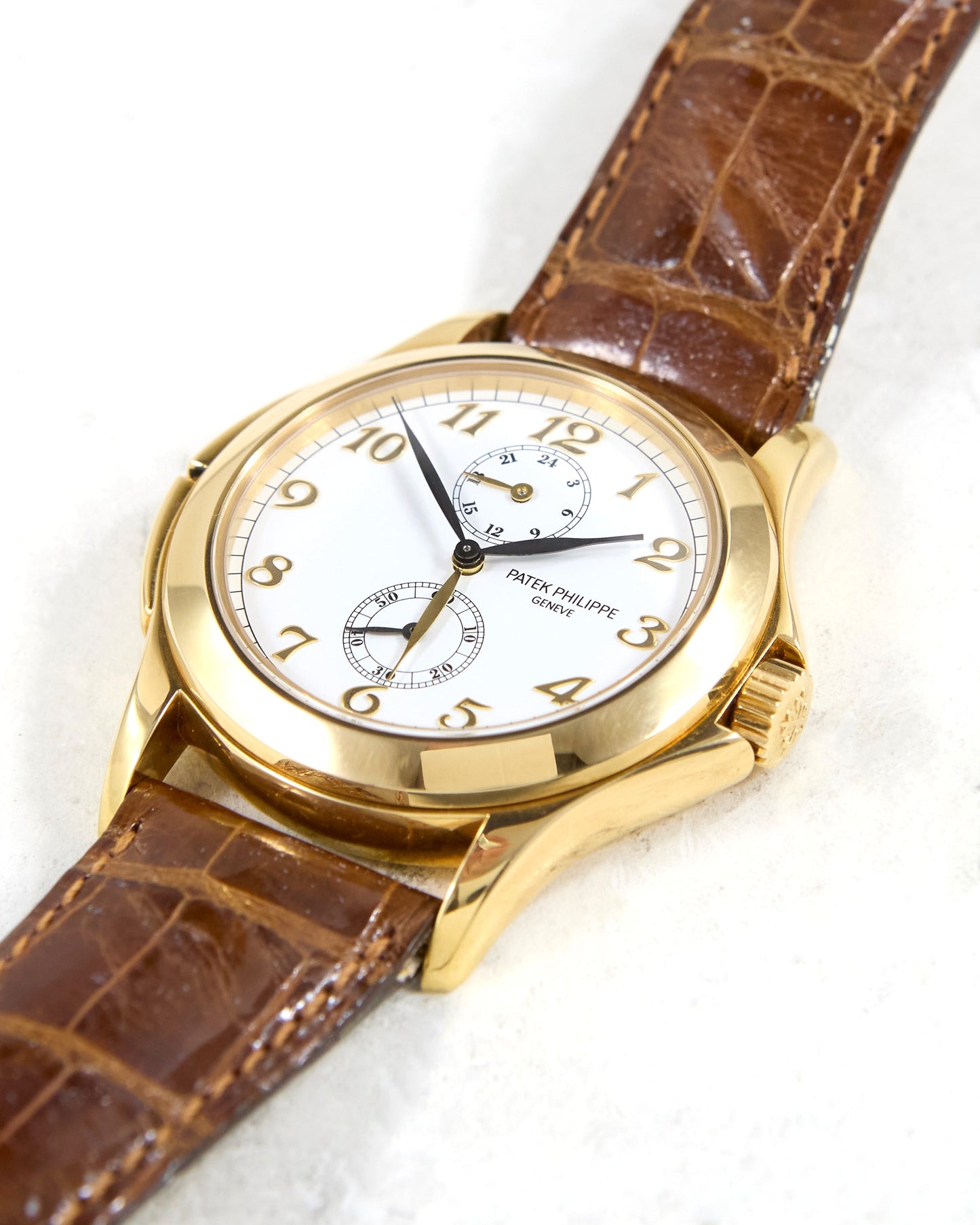 Patek Philippe Calatrava Travel Time 5134J in Yellow Gold with Leather Strap and Deployant Buckle with Box & Papers