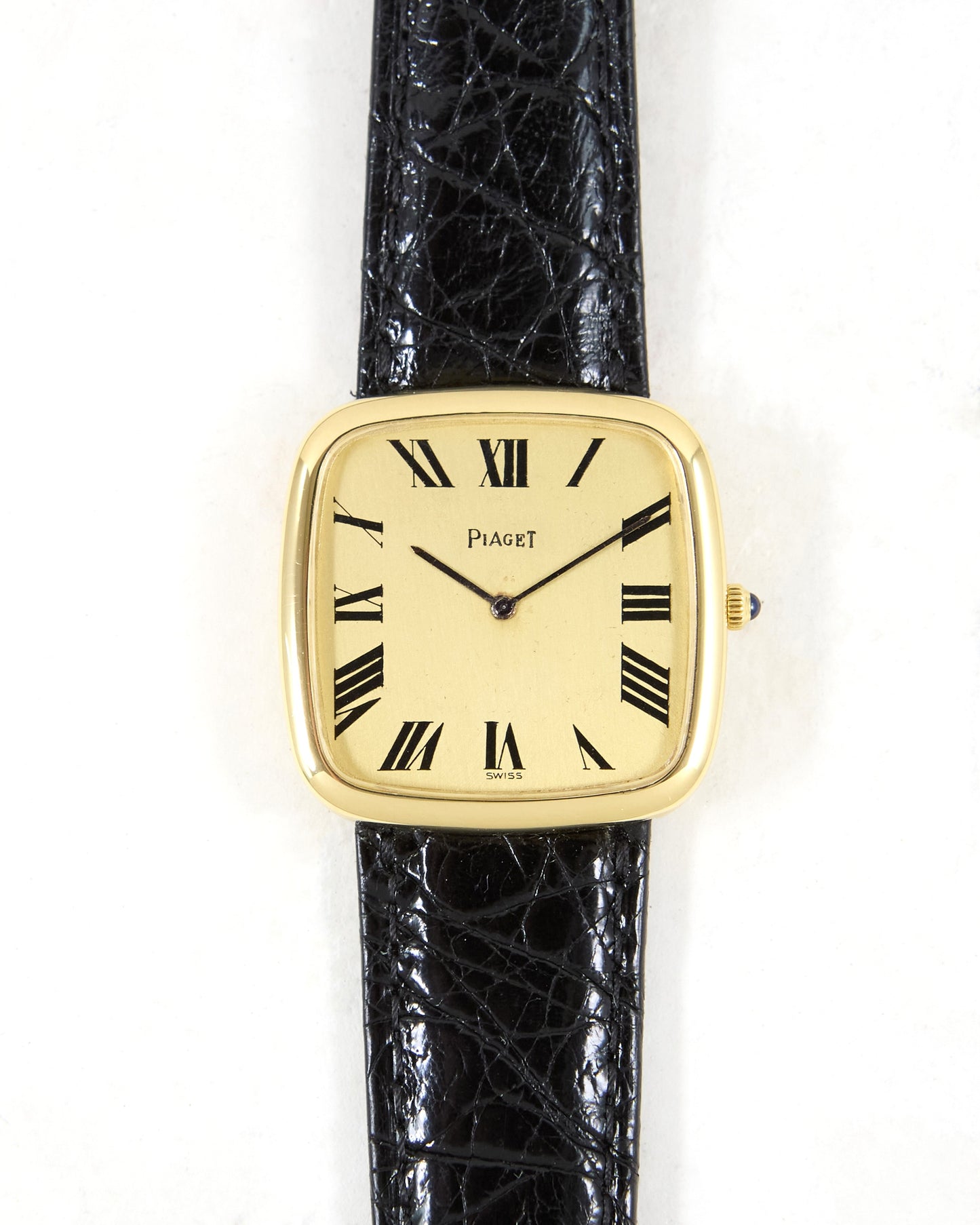 Piaget Square 9772 in Yellow Gold Case on Leather Strap and Buckle