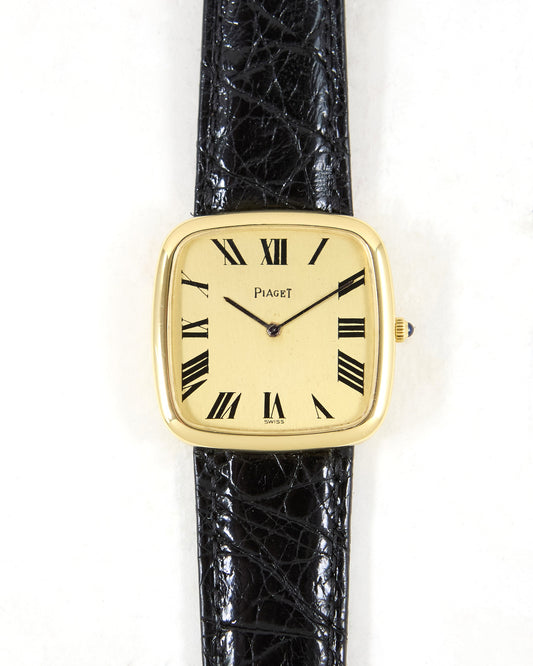 Piaget Square 9772 in Yellow Gold Case on Leather Strap and Buckle