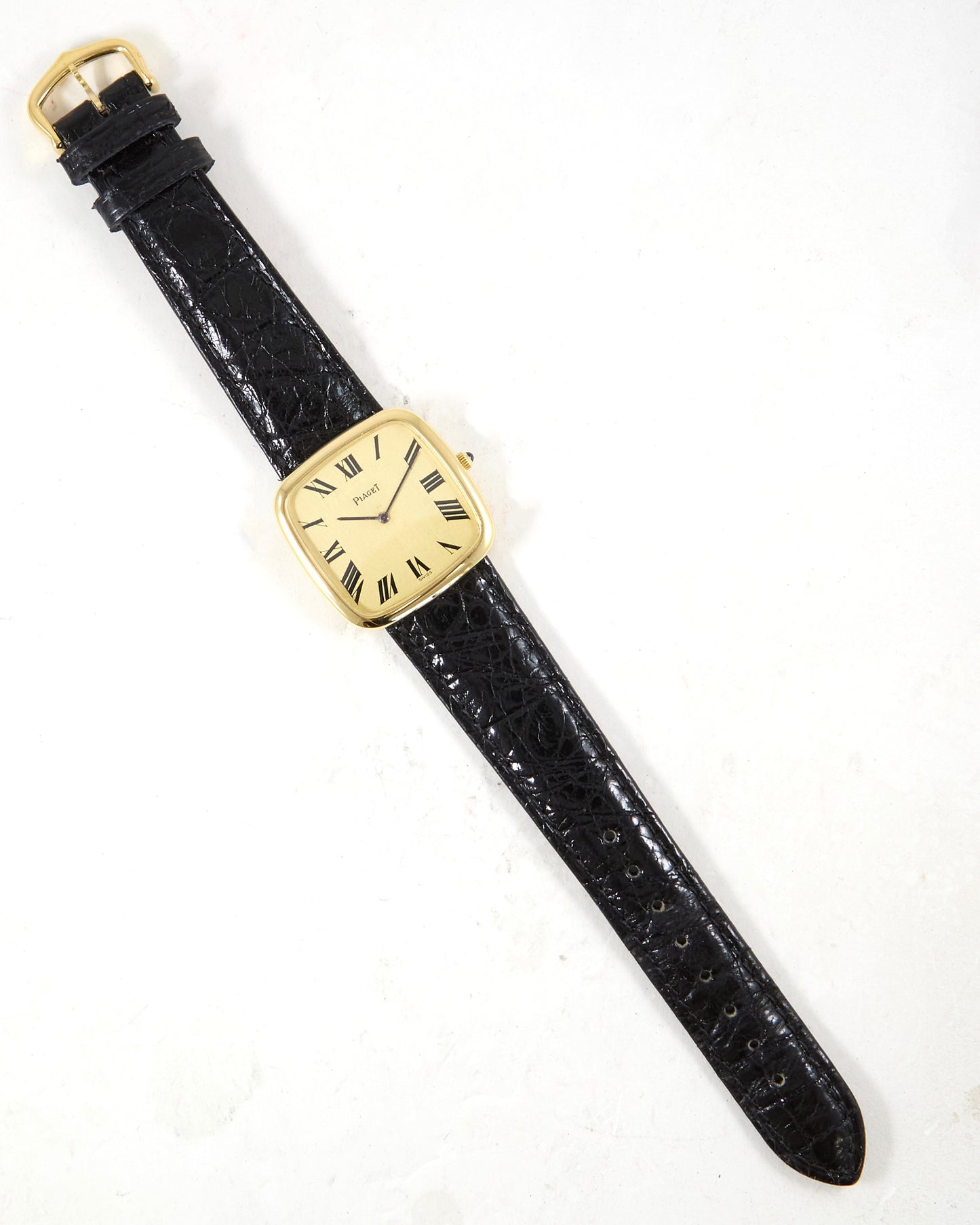 Piaget Square 9772 in Yellow Gold Case on Leather Strap and Buckle