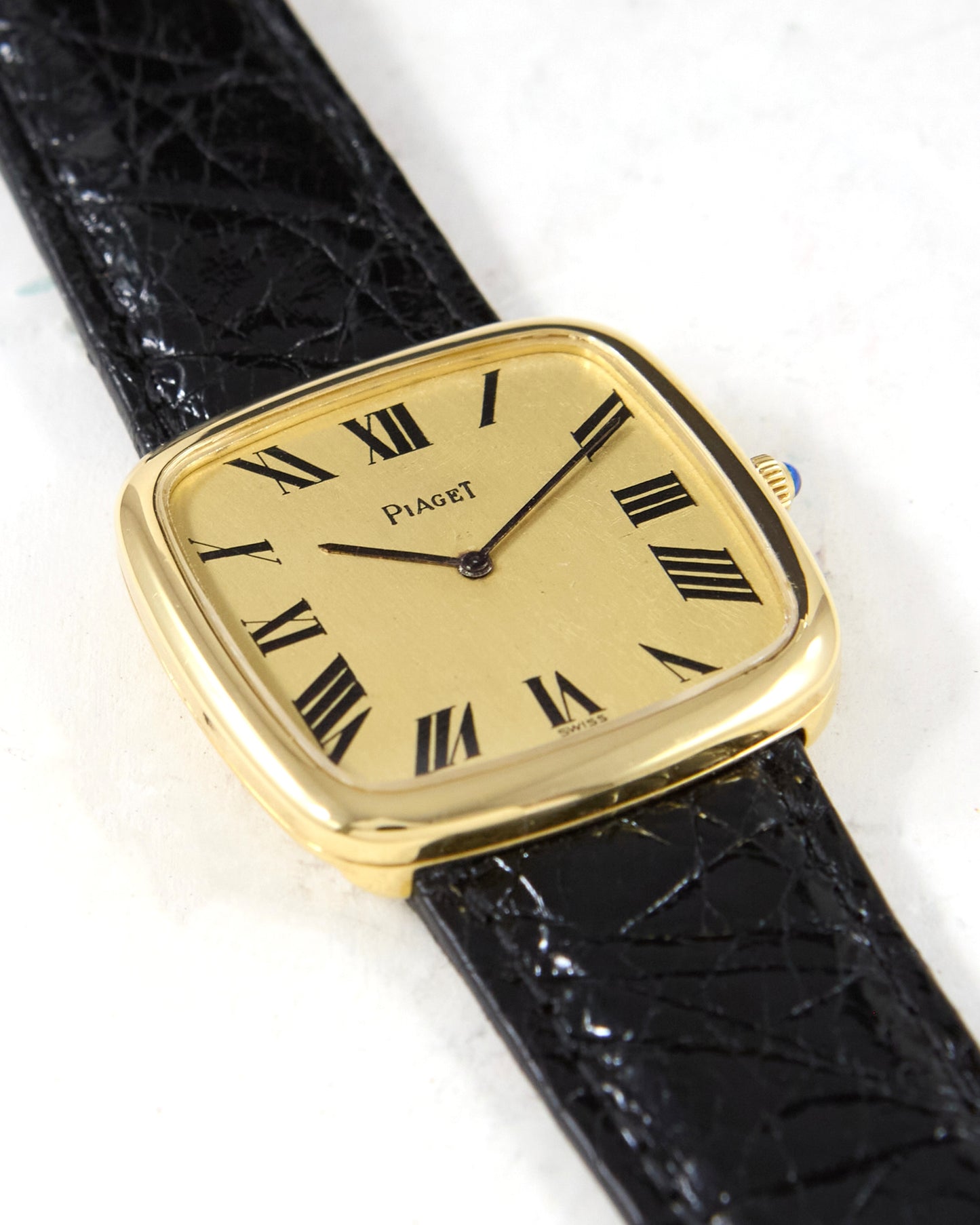 Piaget Square 9772 in Yellow Gold Case on Leather Strap and Buckle