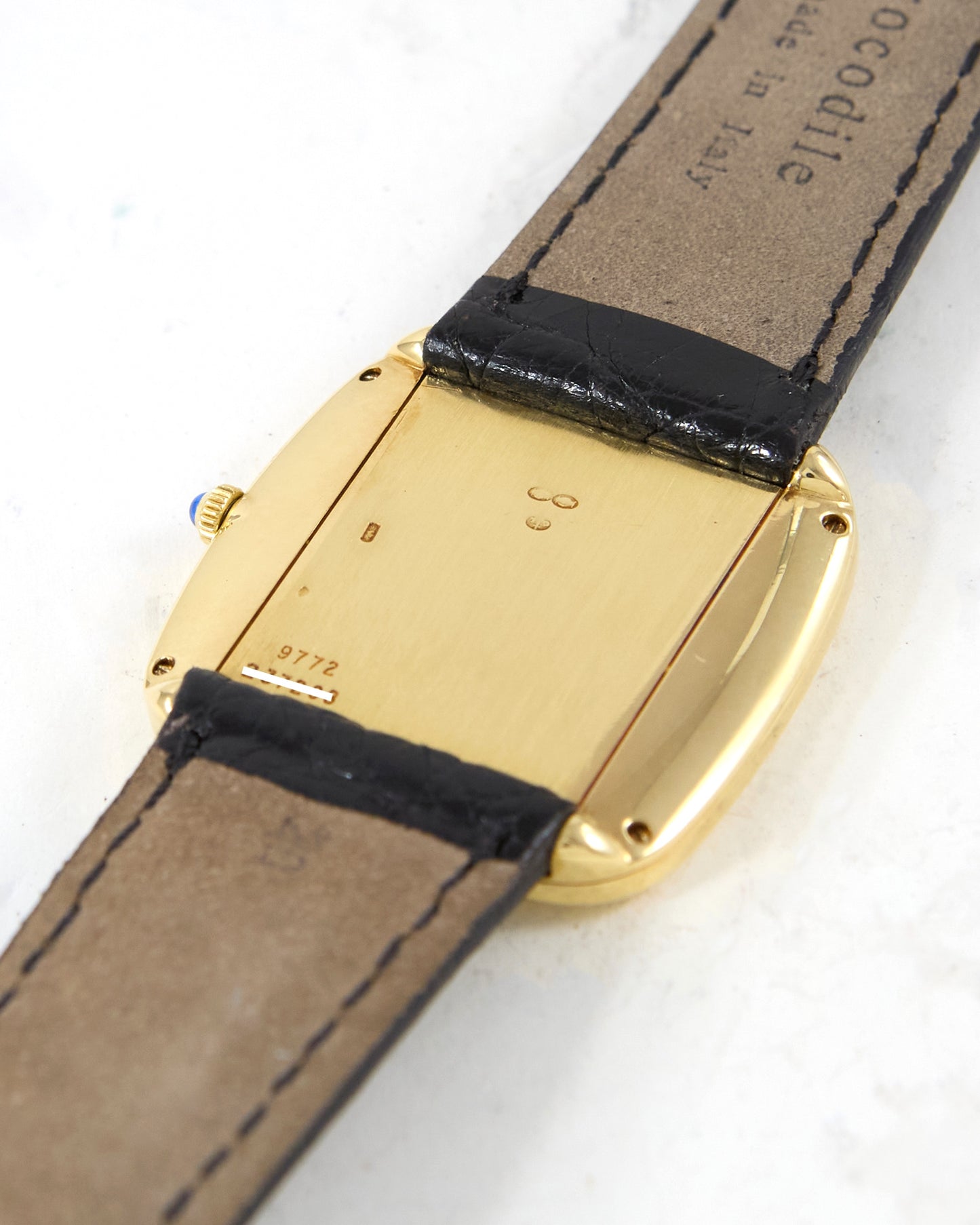 Piaget Square 9772 in Yellow Gold Case on Leather Strap and Buckle