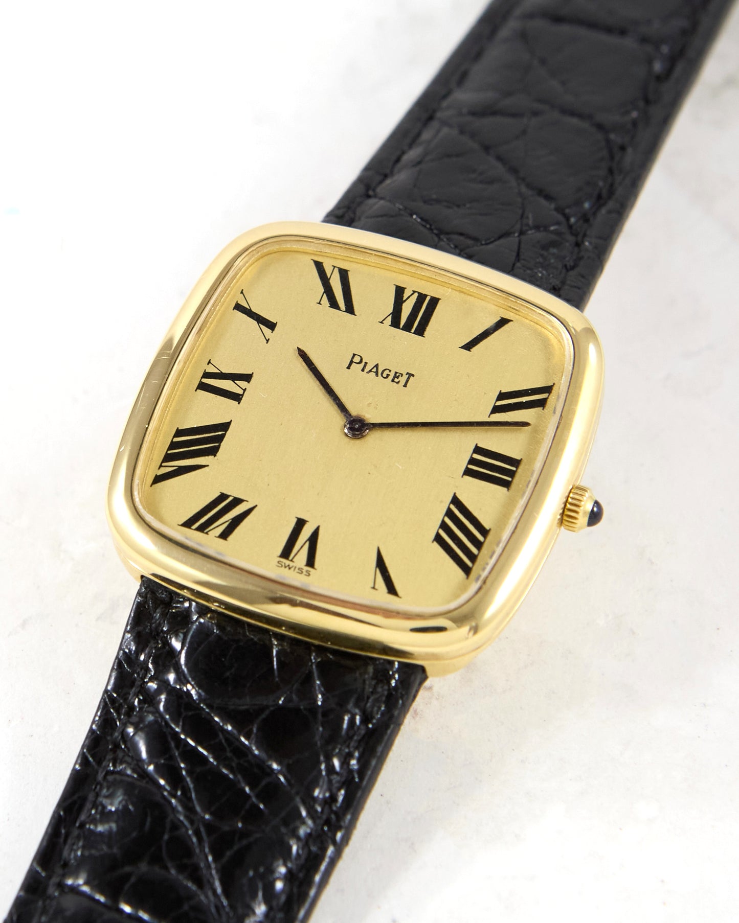 Piaget Square 9772 in Yellow Gold Case on Leather Strap and Buckle