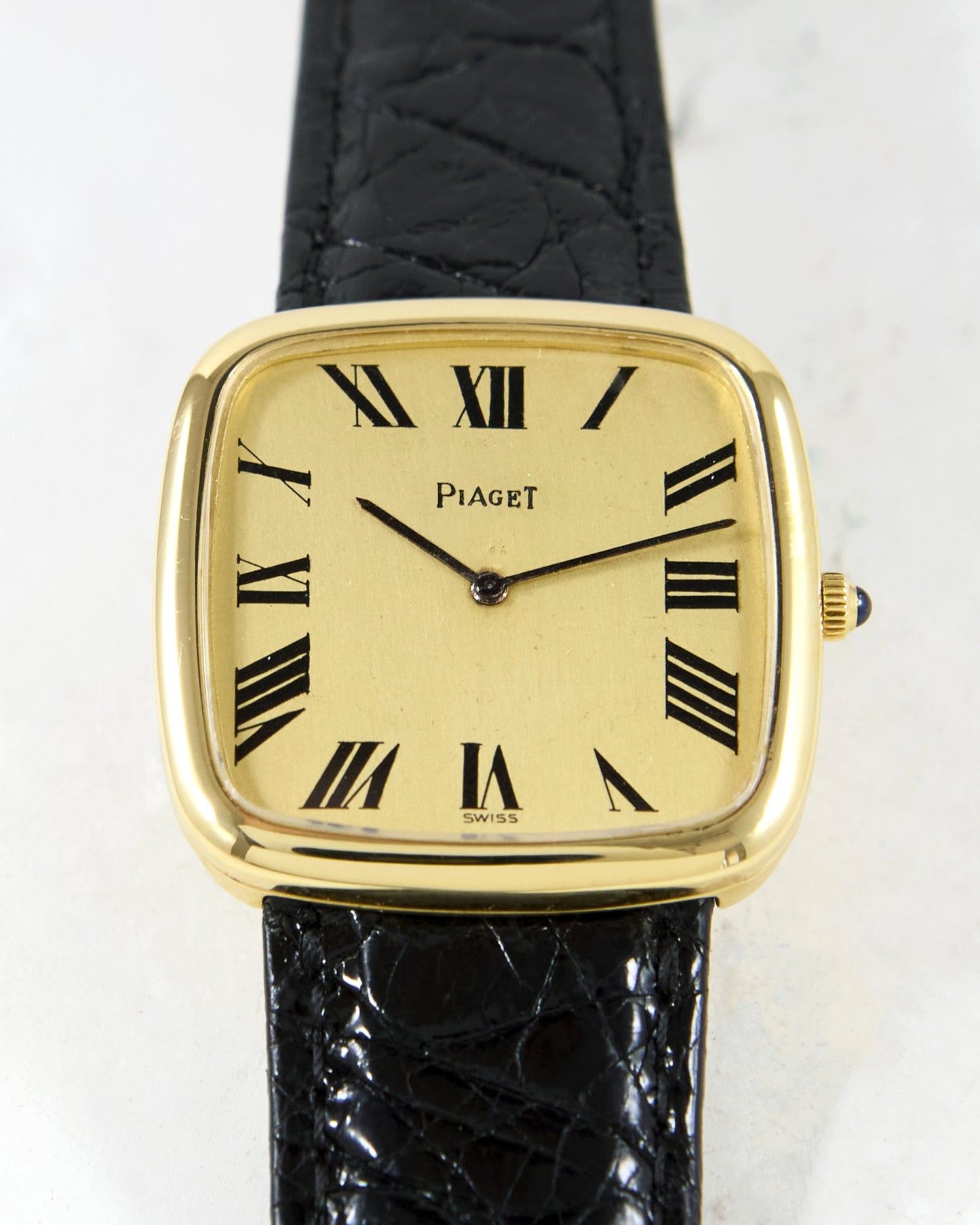 Piaget Square 9772 in Yellow Gold Case on Leather Strap and Buckle
