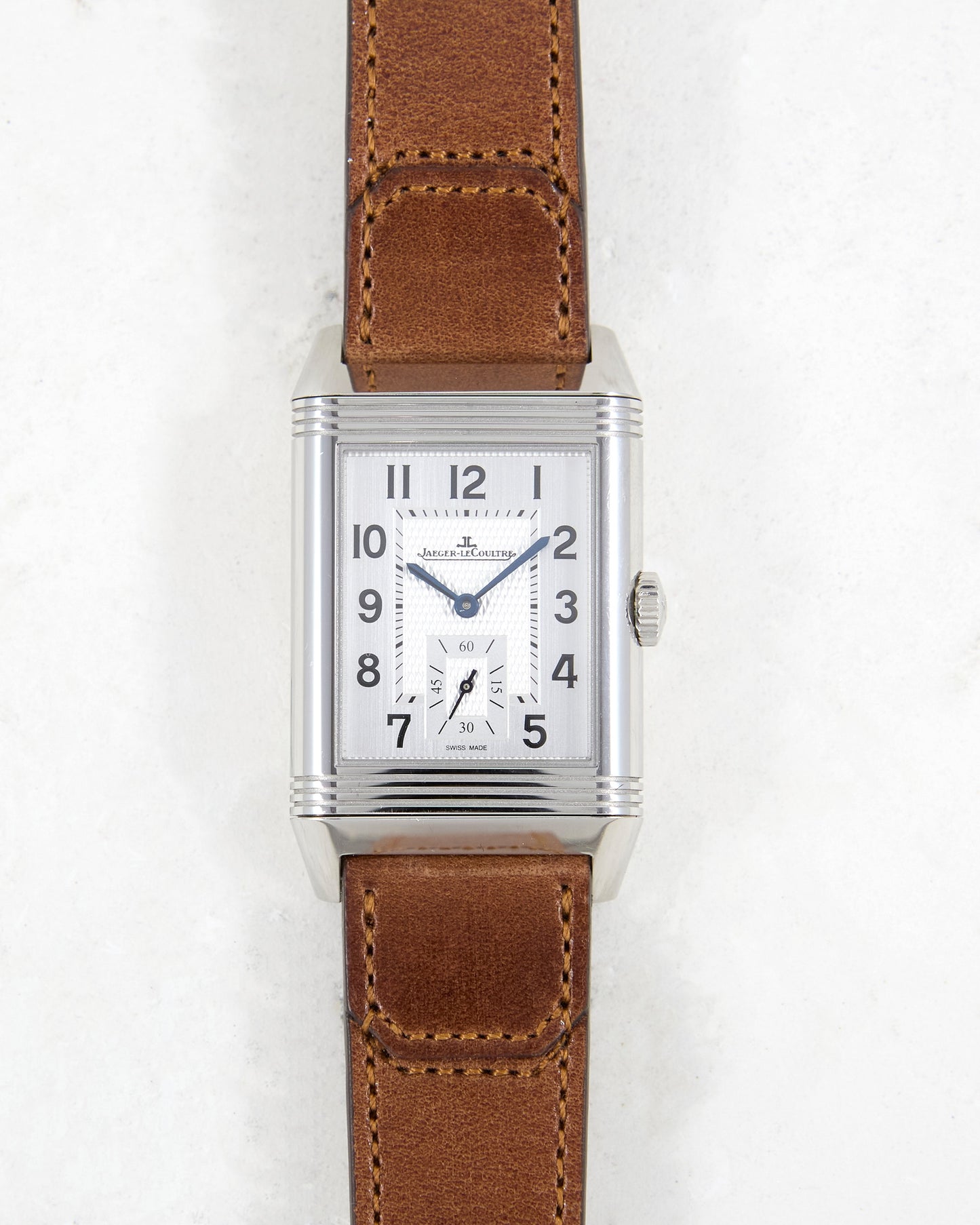 Jaeger-LeCoultre Reverso Duoface Q3848422 in Steel on Leather Strap and Deployant
