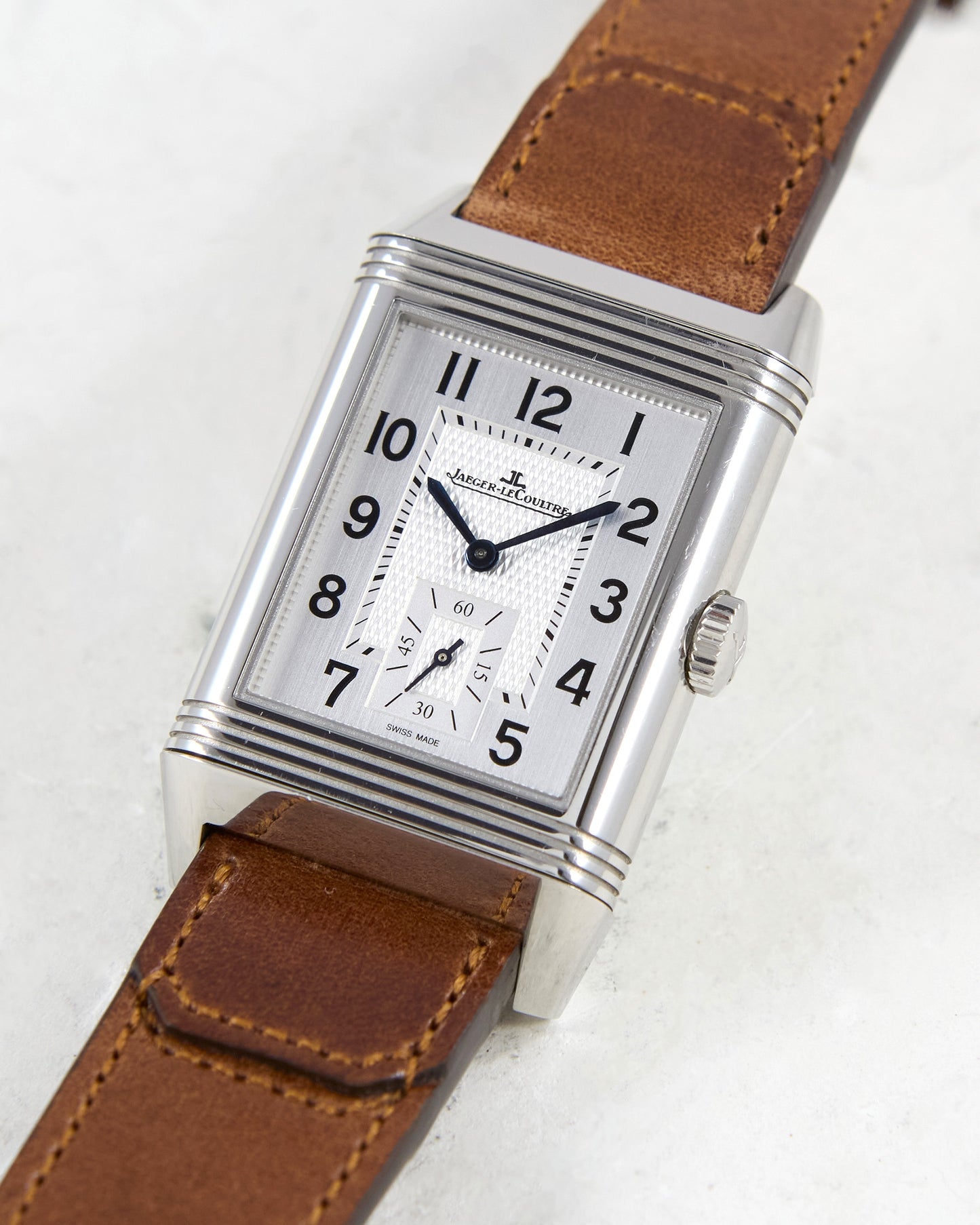 Jaeger-LeCoultre Reverso Duoface Q3848422 in Steel on Leather Strap and Deployant