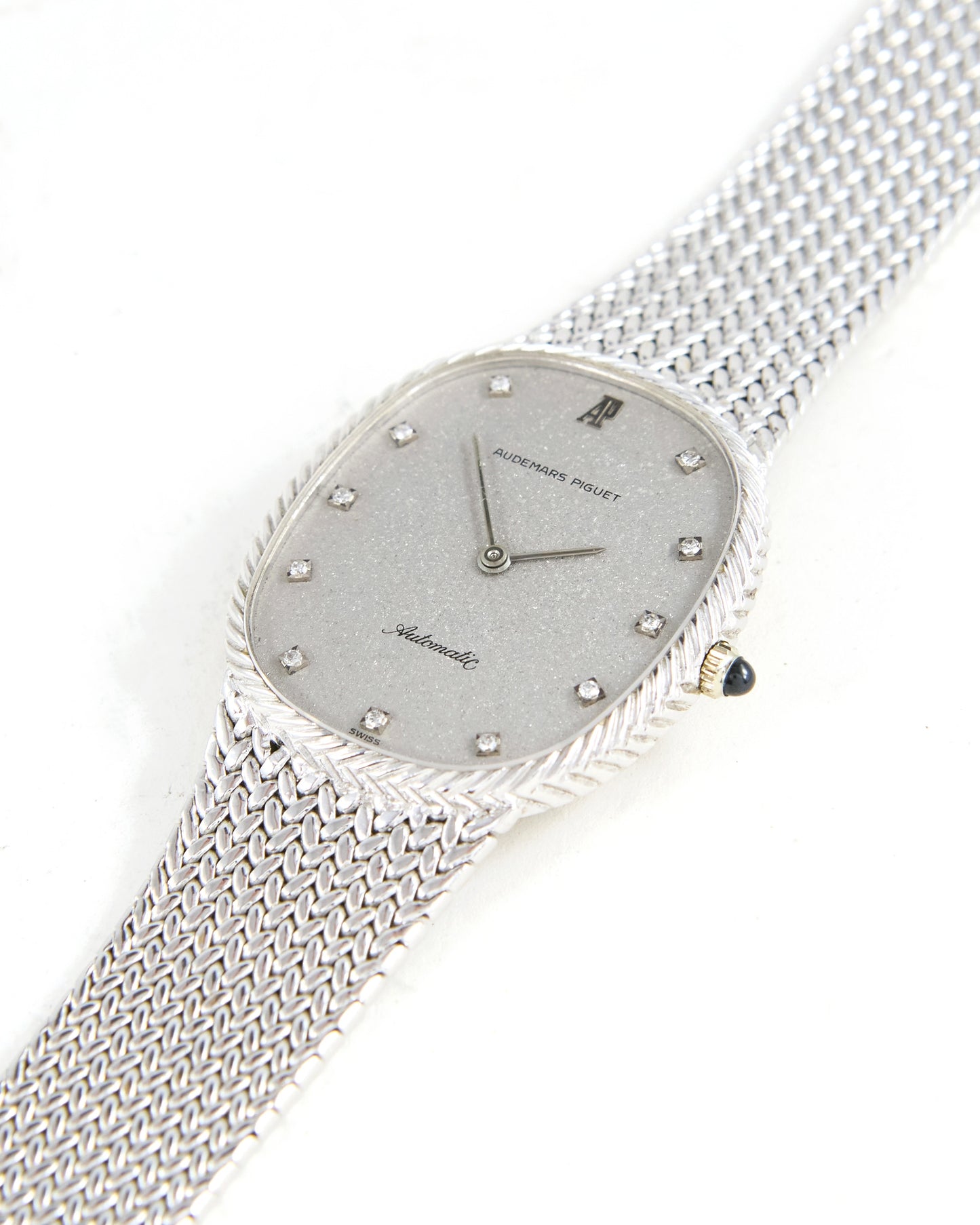 Audemars Piguet Ellipse Jumbo in White Gold with Silver Diamond Dial