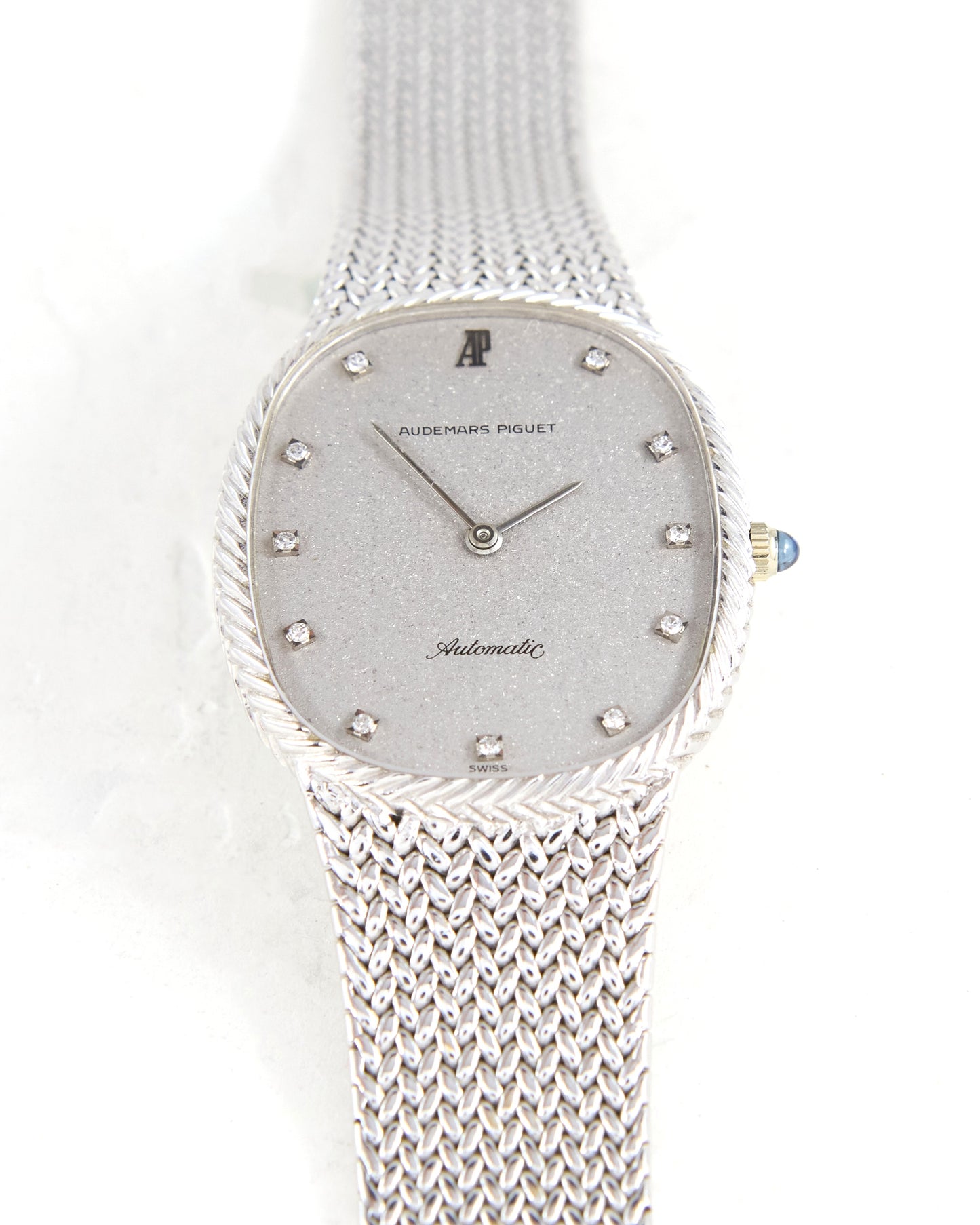 Audemars Piguet Ellipse Jumbo in White Gold with Silver Diamond Dial