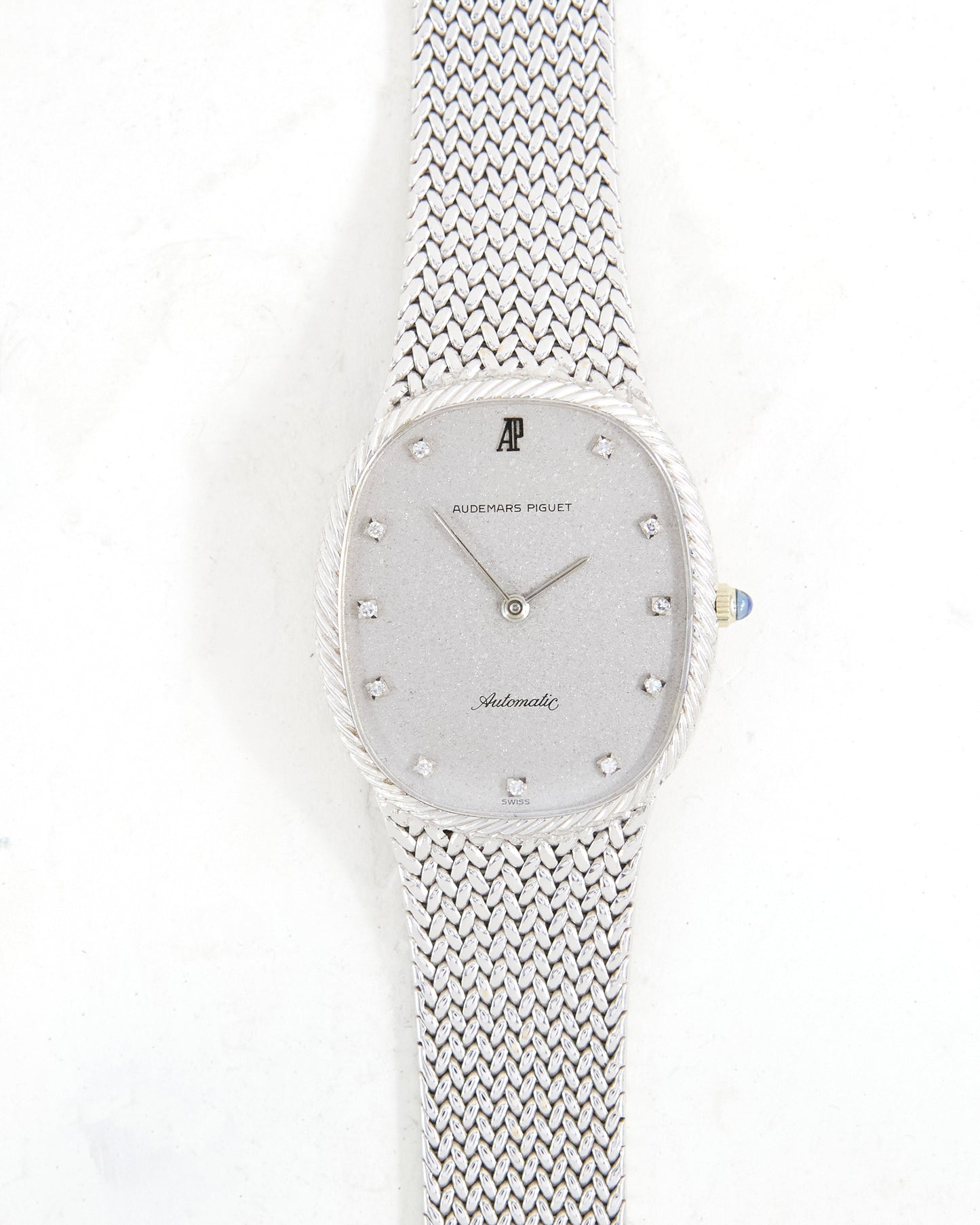 Audemars Piguet Ellipse Jumbo in White Gold with Silver Diamond Dial