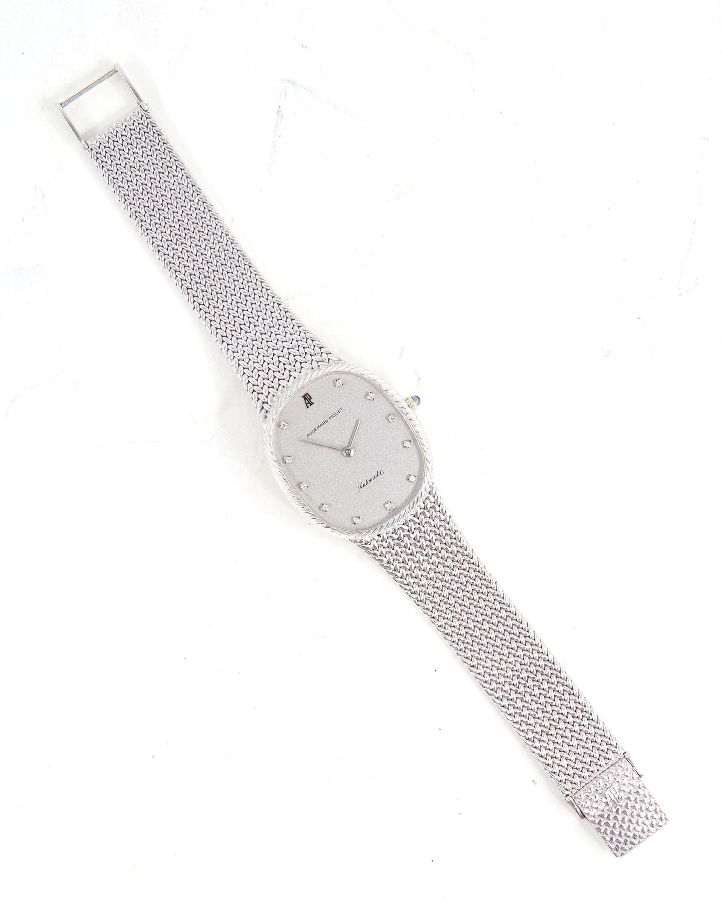 Audemars Piguet Ellipse Jumbo in White Gold with Silver Diamond Dial